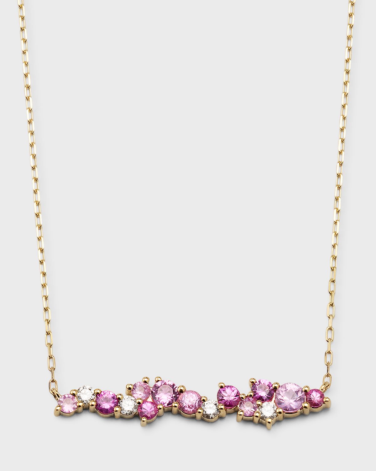 Sydney Evan 14K Yellow Gold Pink Sapphire Cocktail Necklace