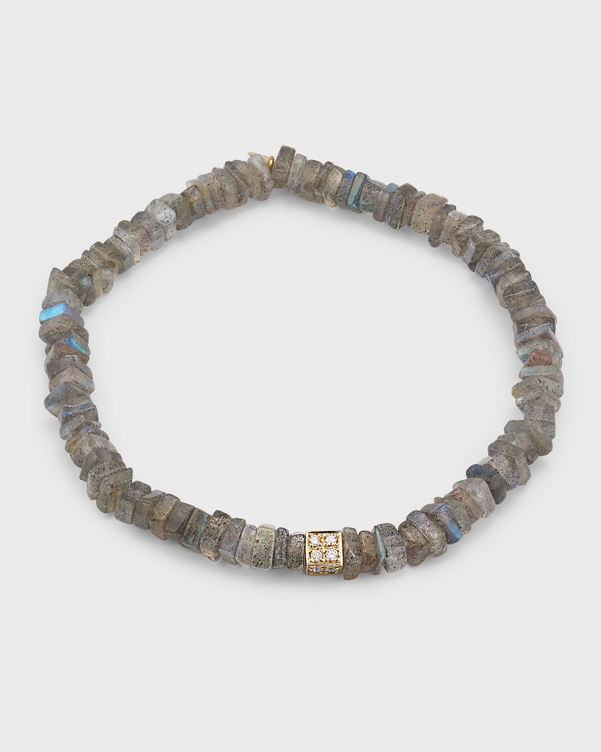 Sydney Evan 14K Yellow Gold Diamond Cube Beaded Bracelet
