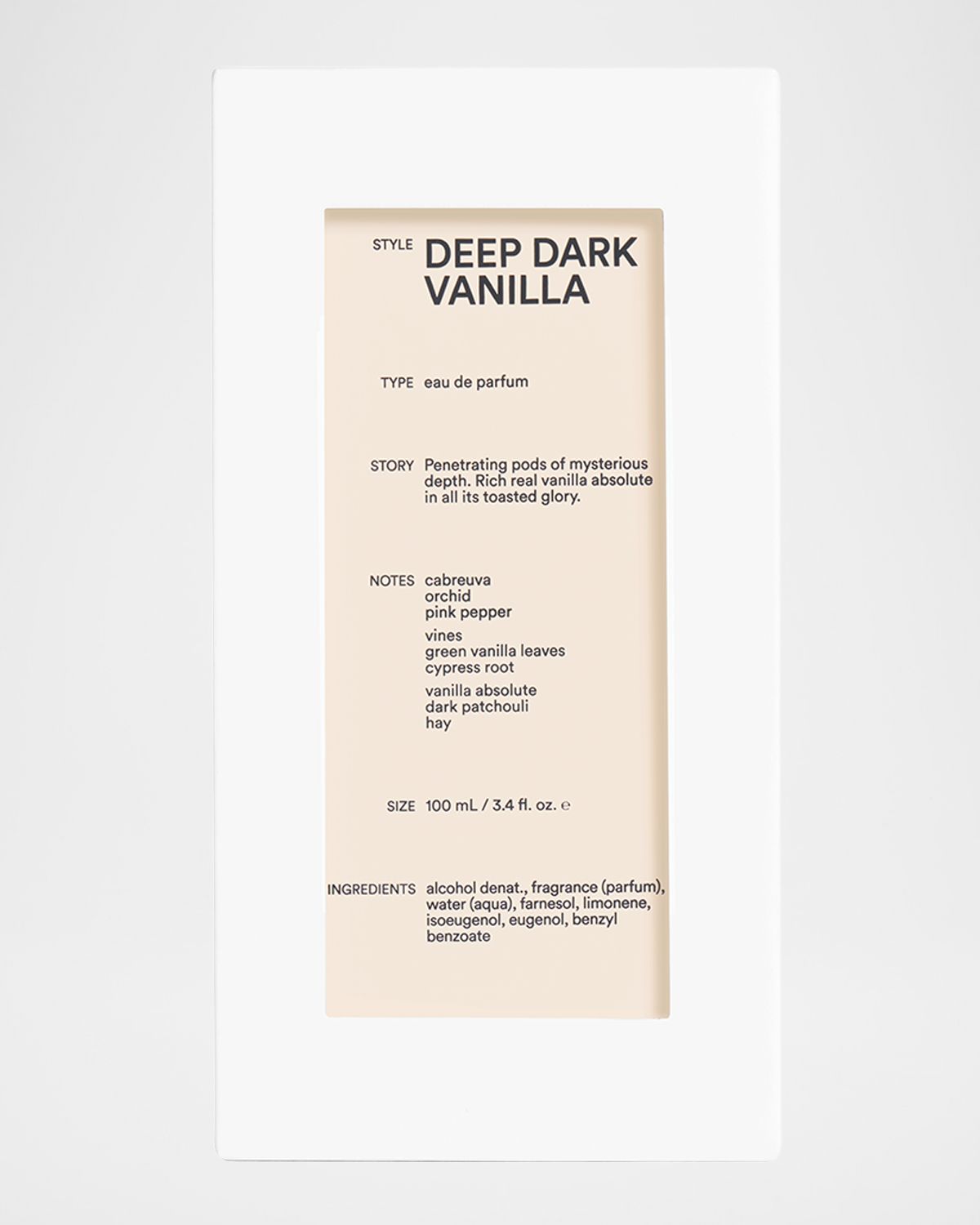 D.S. & DURGA Deep Dark Vanilla Eau de Parfum, 3.3 oz.