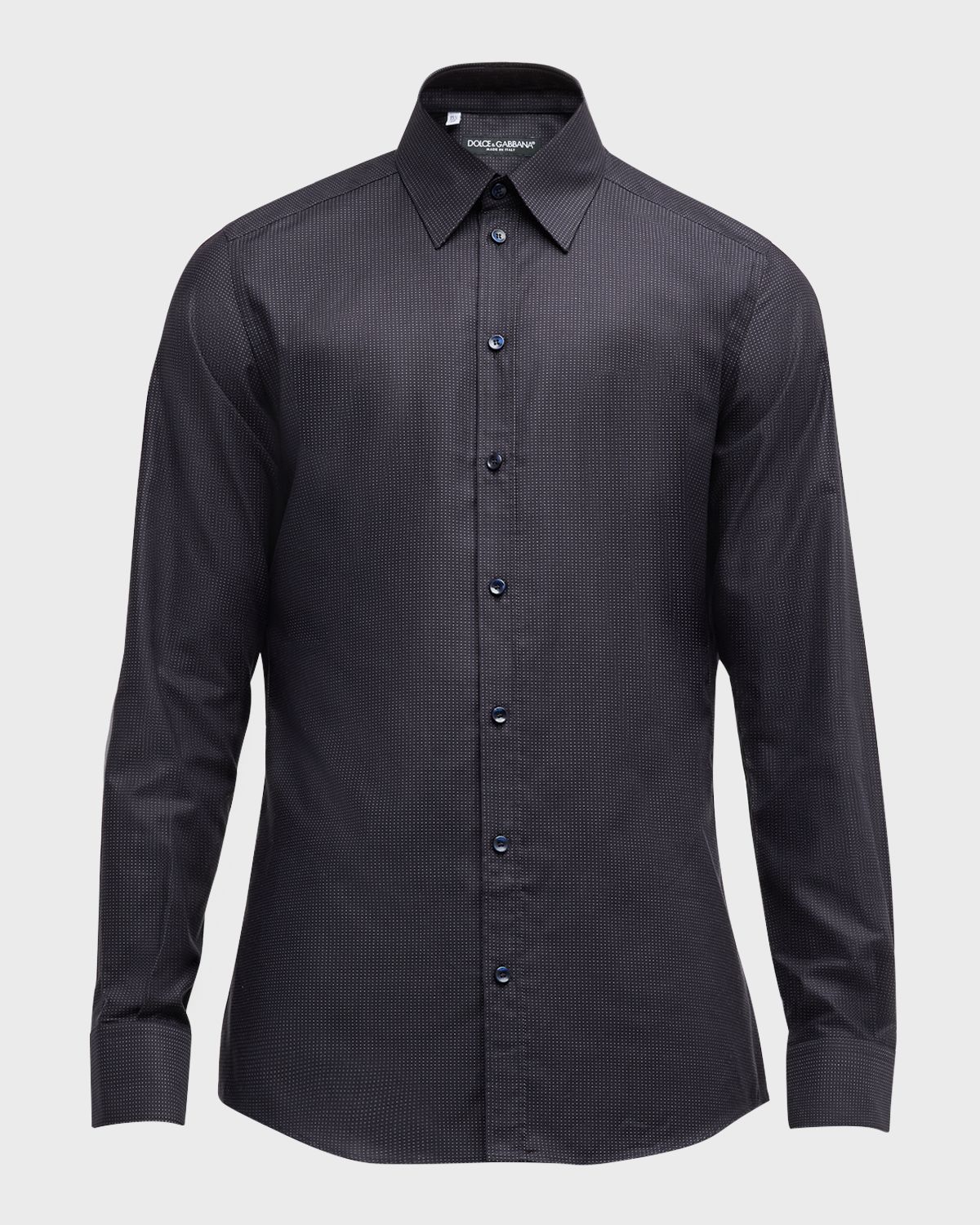 Dolce & Gabbana Men 's Pindot Cotton Dress Shirt