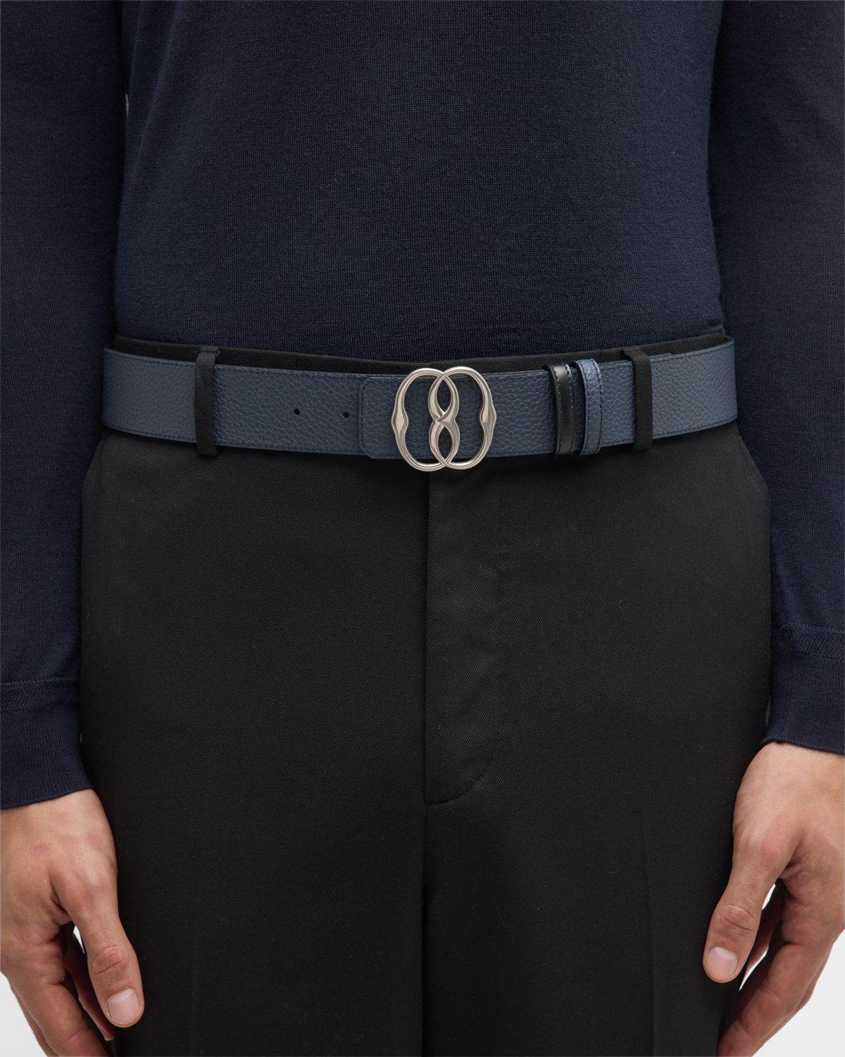 Bally Men 's Emblem-Buckle Reversible Leather Belt