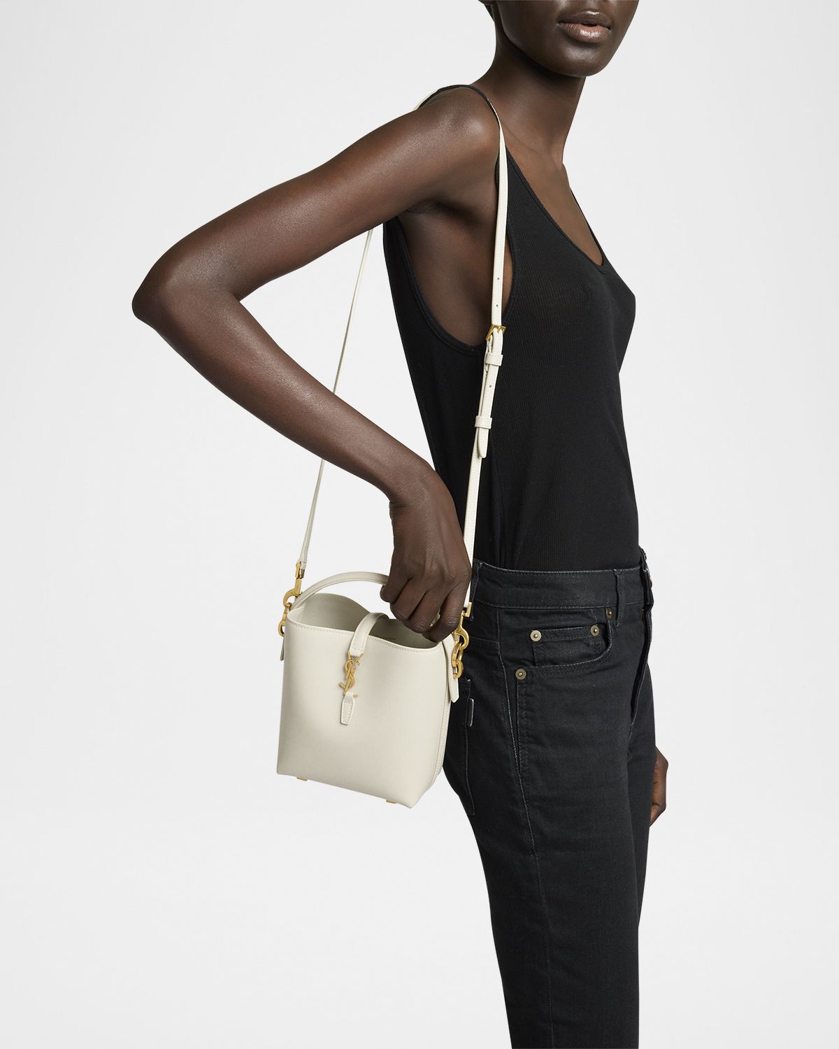 Saint Laurent Le 37 Mini YSL Bucket Bag in Smooth Leather
