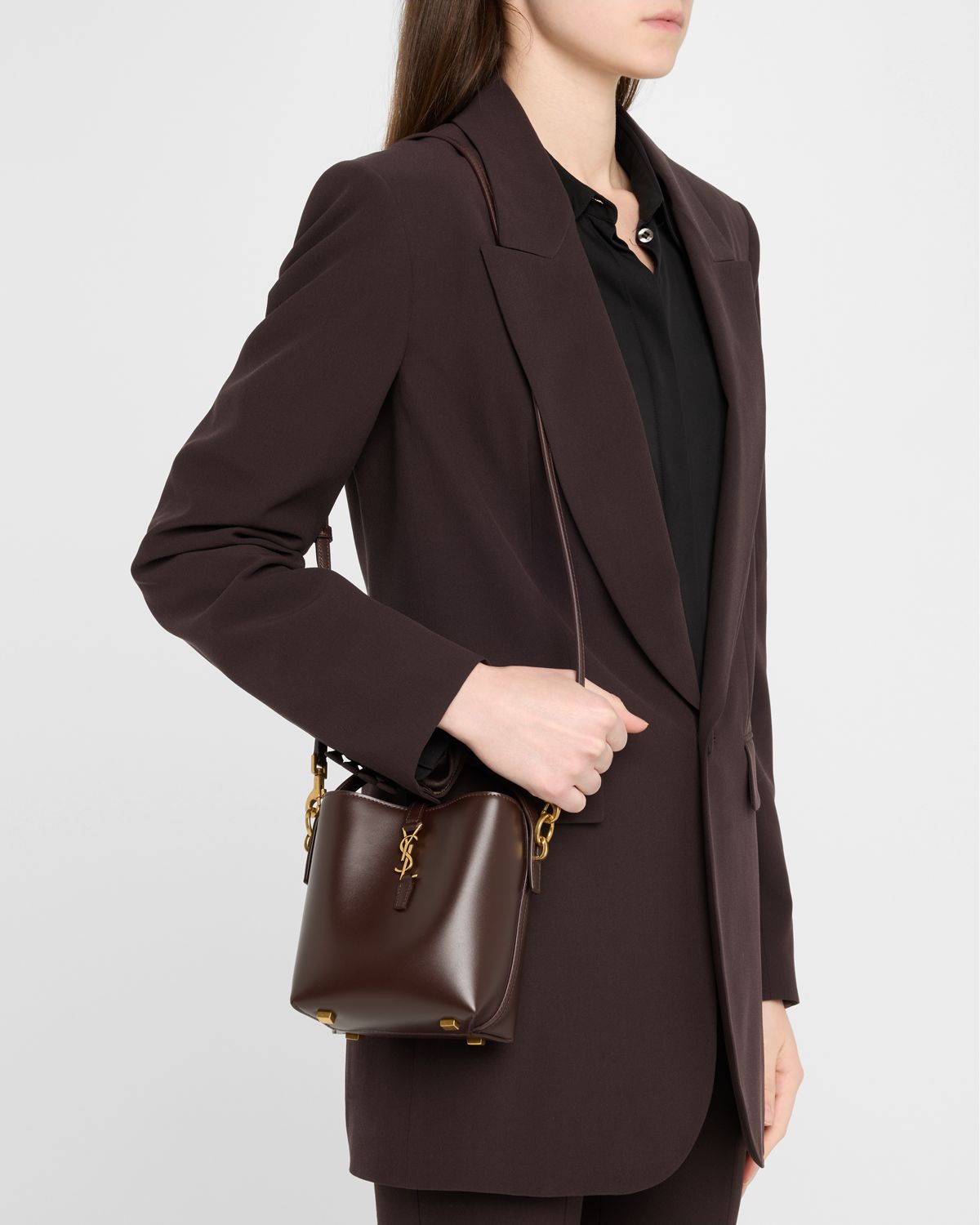 Saint Laurent Le 37 Mini YSL Bucket Bag in Smooth Leather