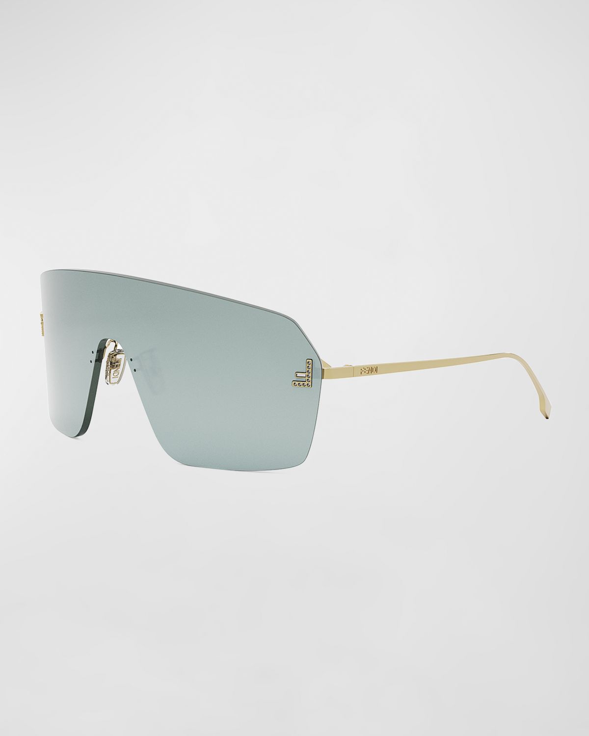 Fendi Men 's  First Metal Shield Sunglasses