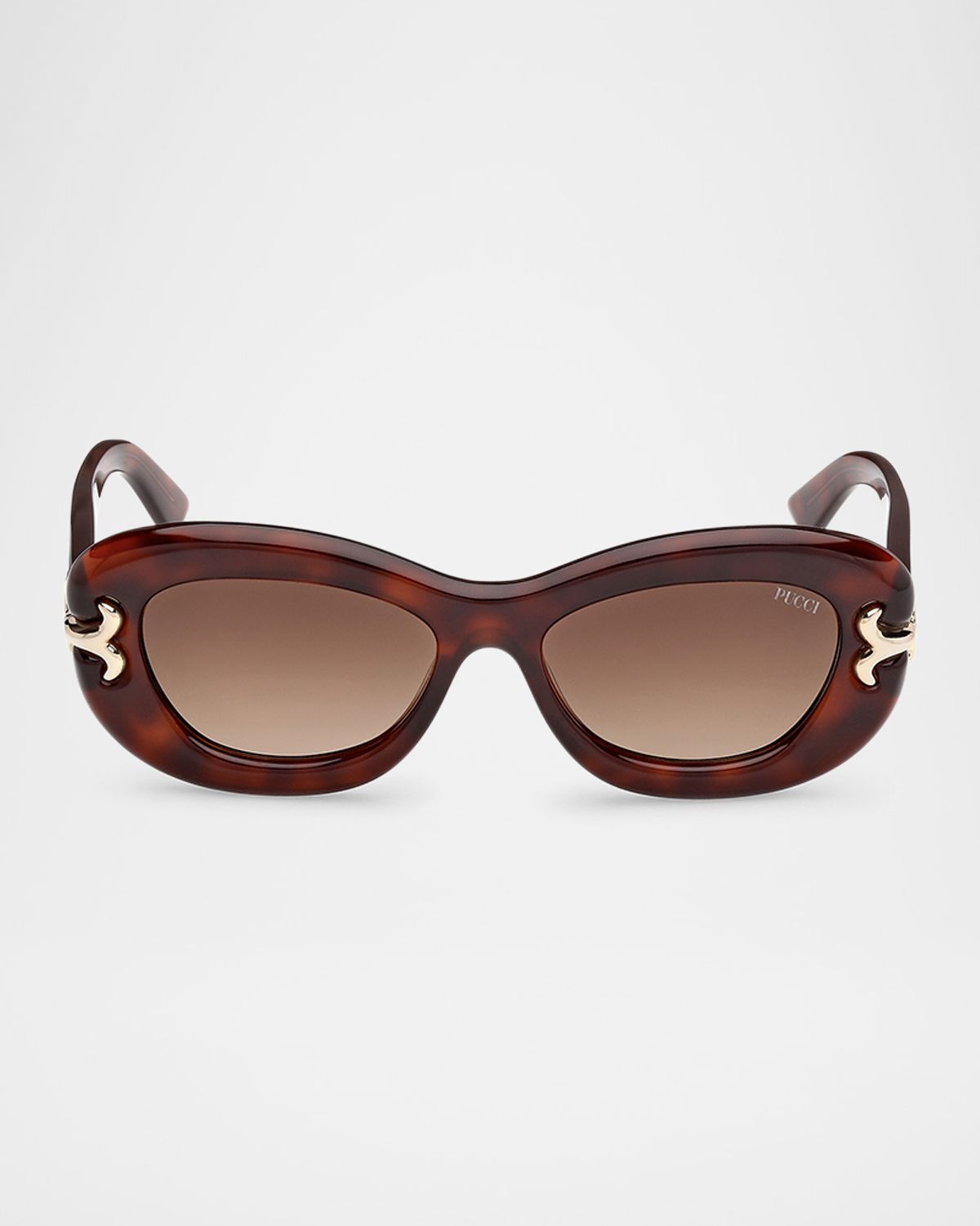 Pucci Filigree Acetate Oval Sunglasses