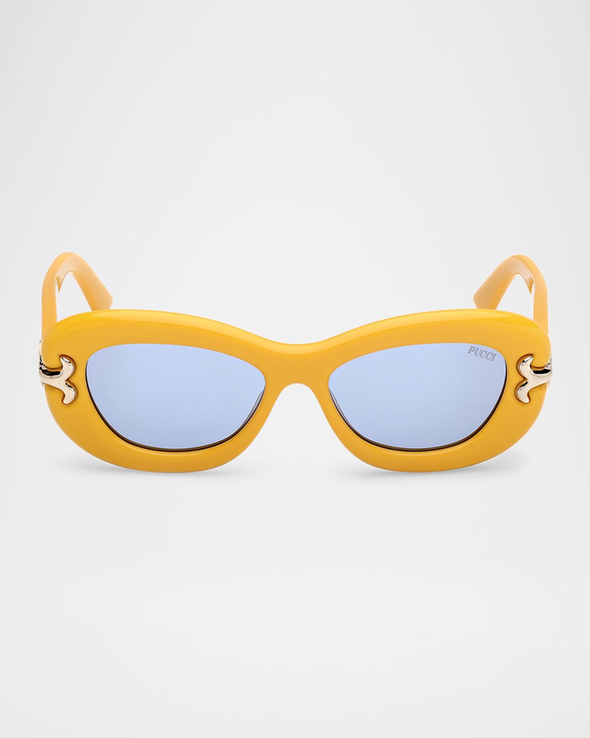Pucci Filigree Acetate Oval Sunglasses
