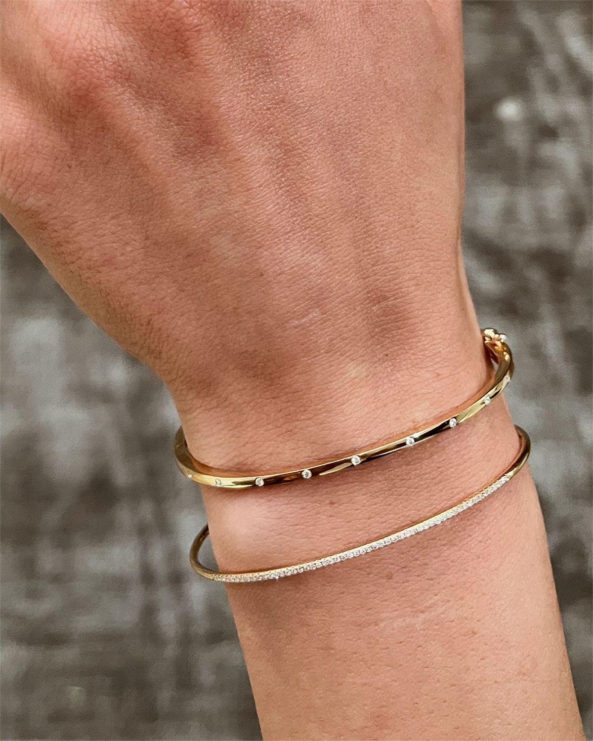 Zoe Lev Jewelry 14K Gold Diamond Bangle Bracelet