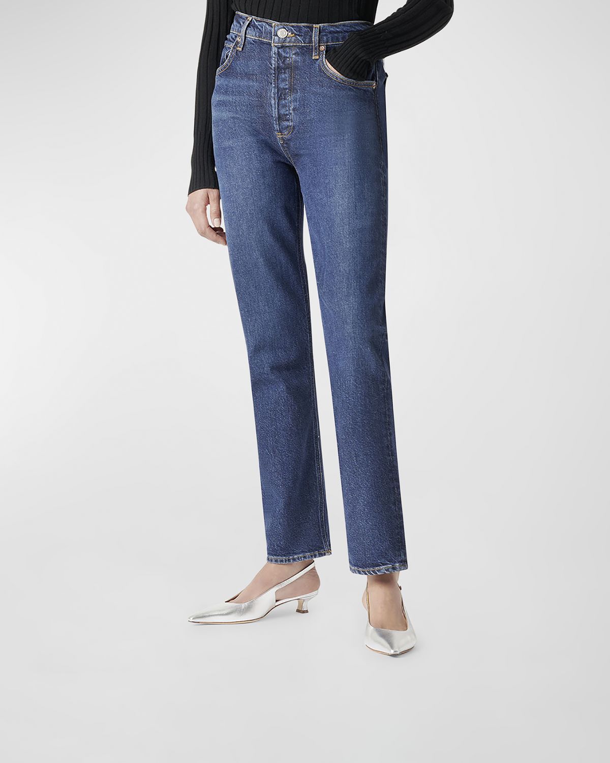 Aeyde Catrina Leather Kitten-Heel Slingback Pumps