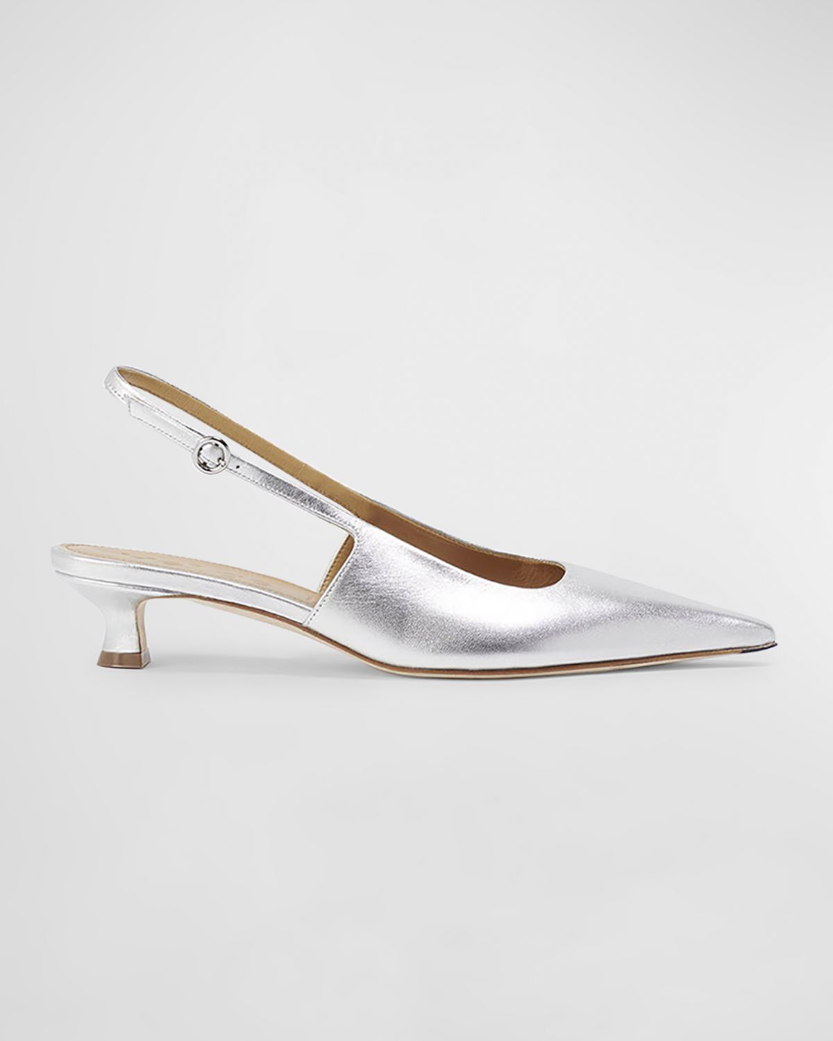 Aeyde Catrina Leather Kitten-Heel Slingback Pumps