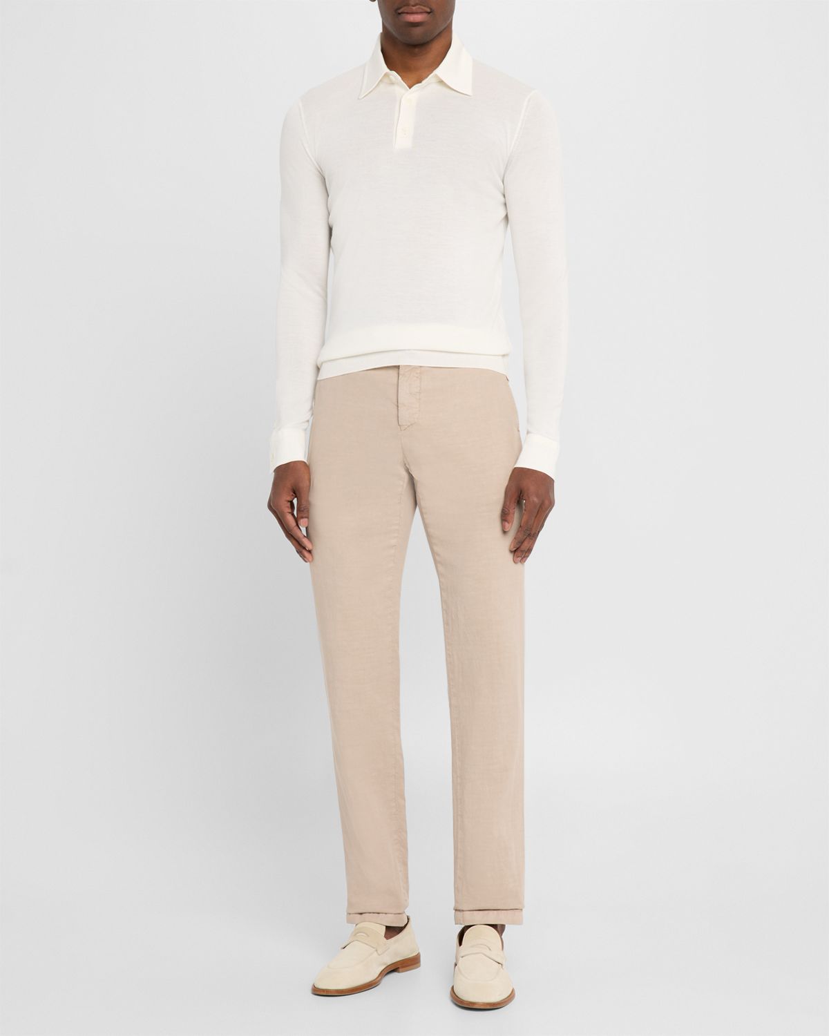 Isaia Men 's Cashmere-Silk Polo Sweater