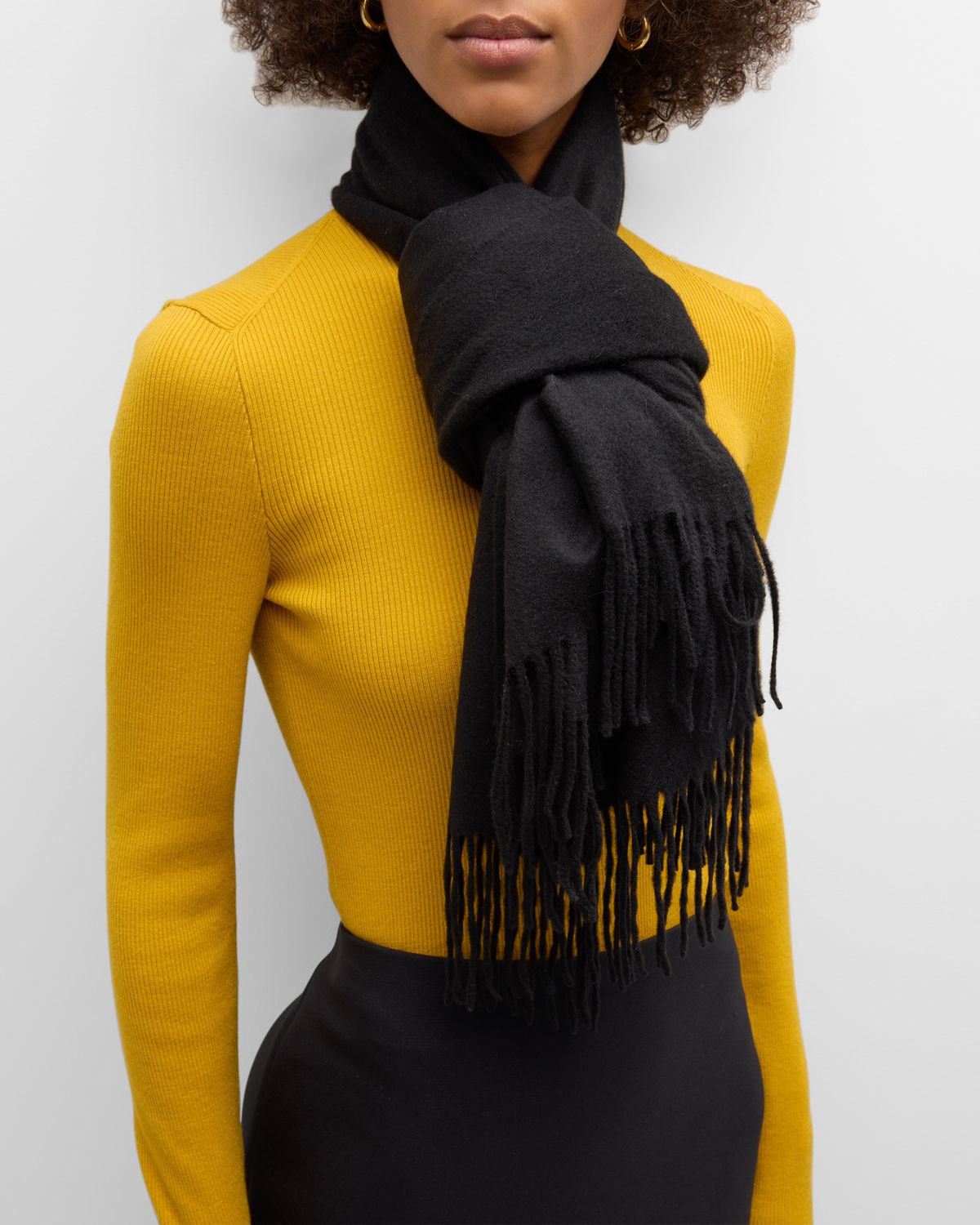 Sofia Cashmere Fringed Cashmere Evening Wrap