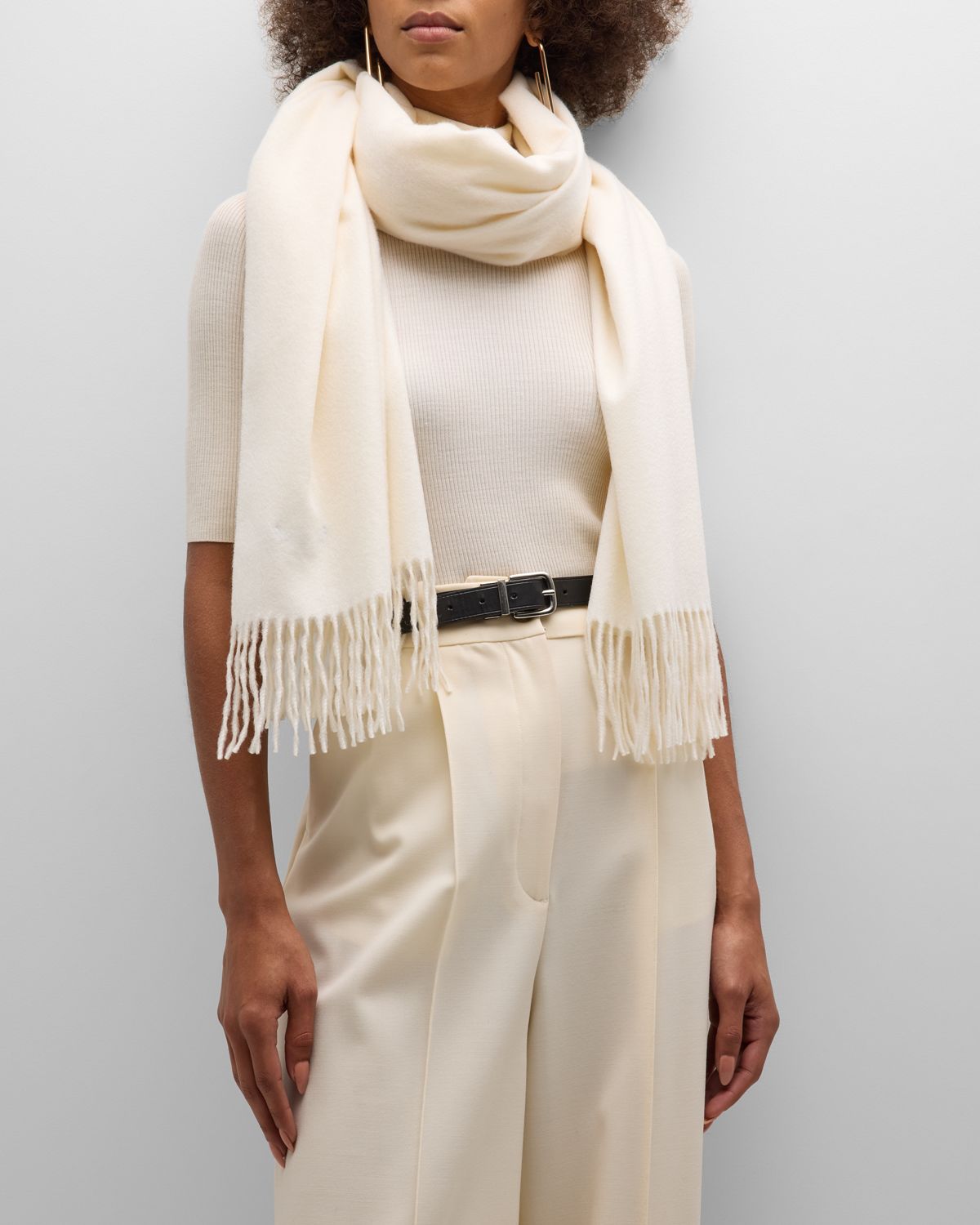 Sofia Cashmere Fringed Cashmere Evening Wrap
