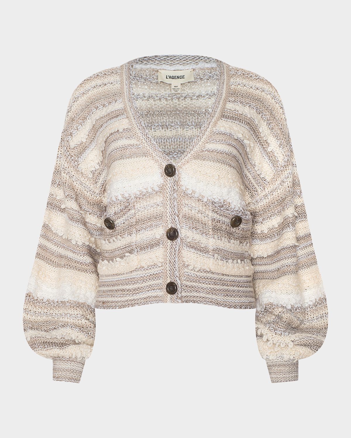 L 'Agence Harriet Blouson-Sleeve Cardigan