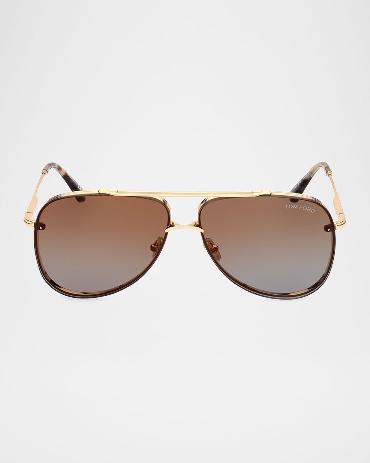 TOM FORD Men 's Leon Metal Aviator Sunglasses
