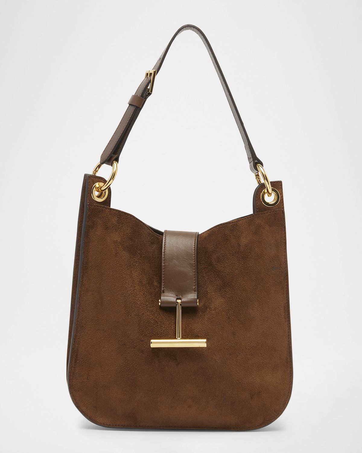 TOM FORD Tara Small Hobo Crossbody in Suede | Thumbnail 8