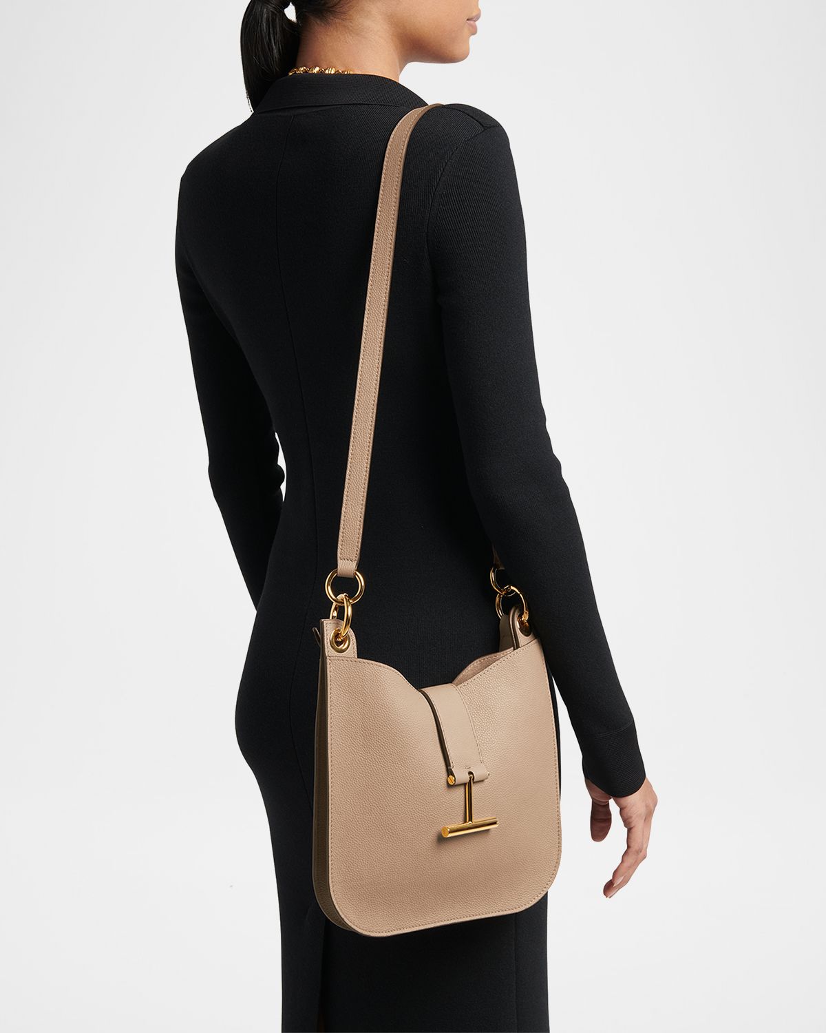 TOM FORD Tara Small Hobo Crossbody in Grained Leather | Thumbnail 6 TOM FORD Tara Small Hobo Crossbody in Grained Leather | Thumbnail 6