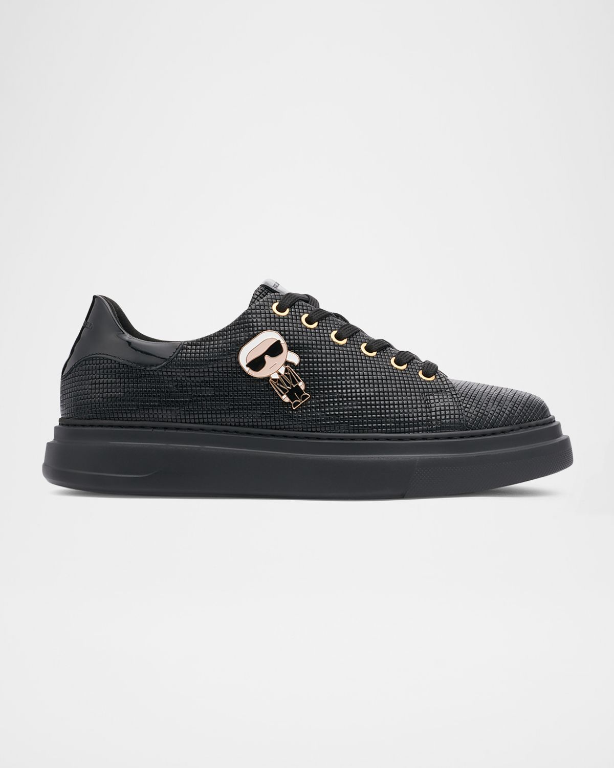 Karl Lagerfeld Paris Men 's Low-Top Printed Leather Sneakers with Karl Pin | Thumbnail 5