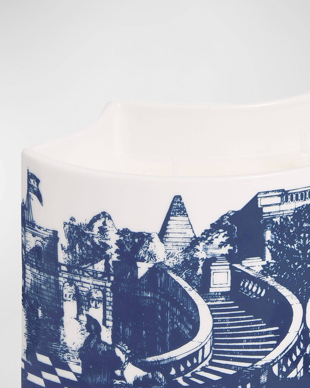 Fornasetti Scented Nesting Size Candle Blue & White/ Giardino Settecentesco