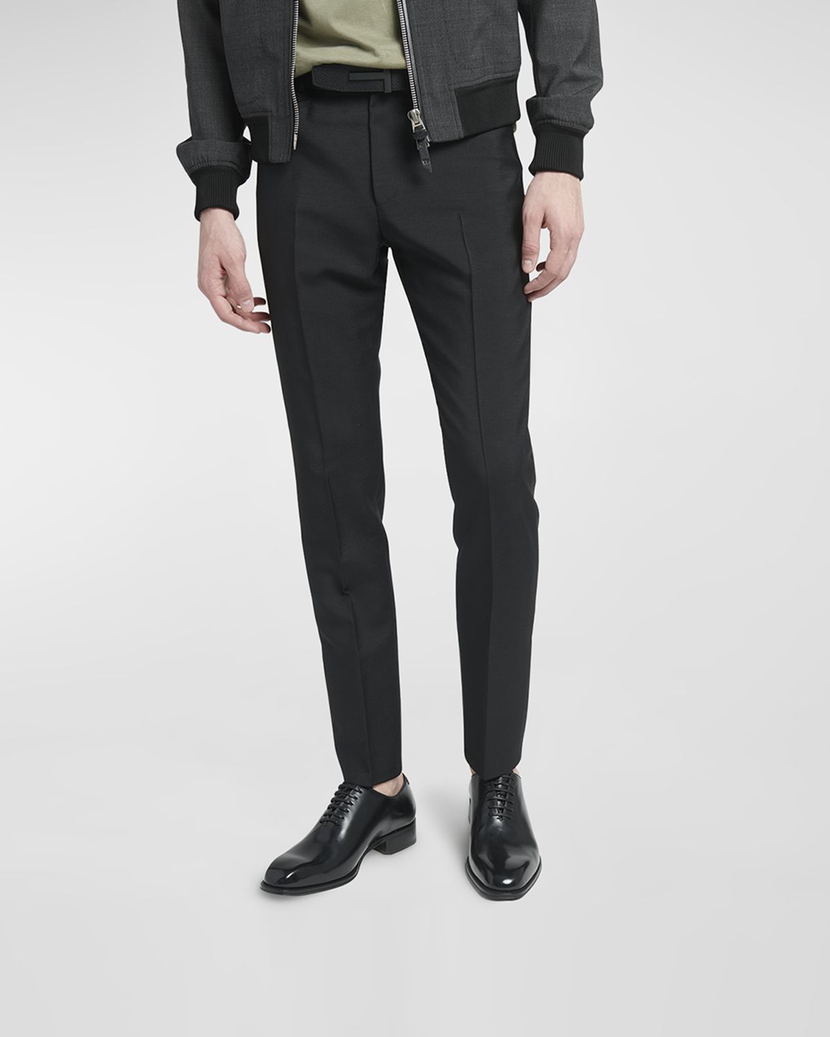 TOM FORD Men 's Claydon Wholecut Leather Oxfords