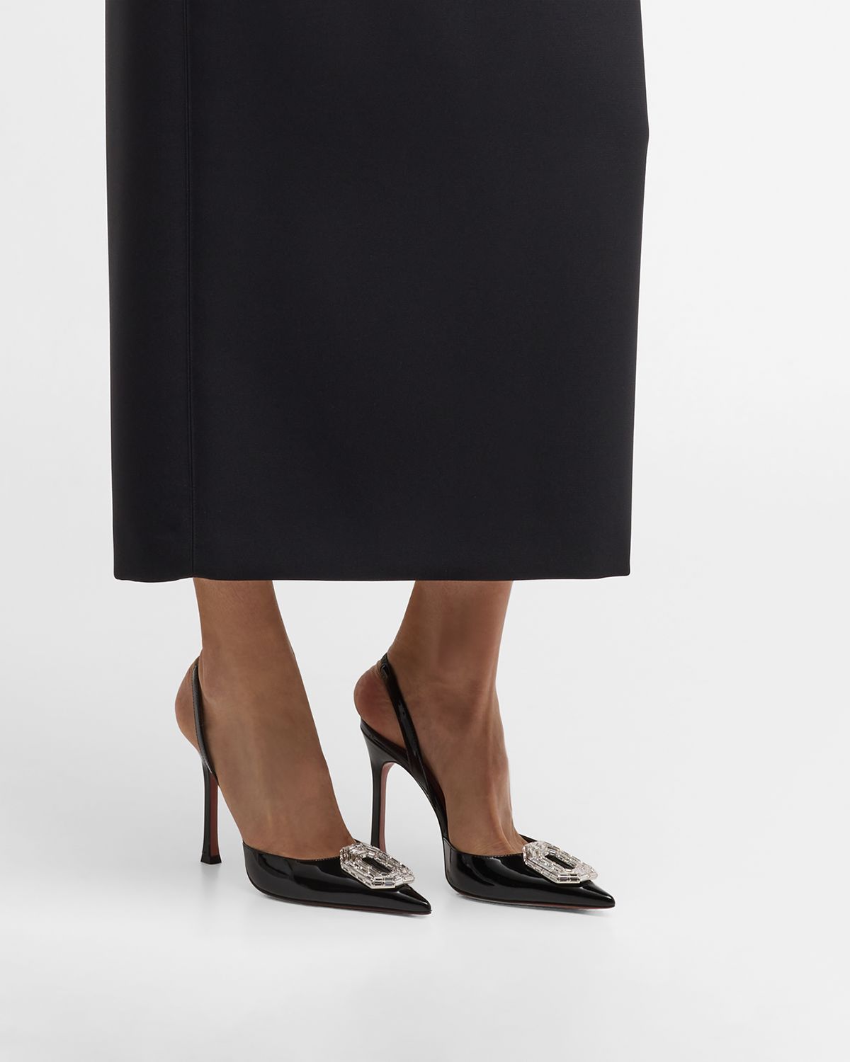 Amina Muaddi Camelia Ombre Patent Halter Pumps