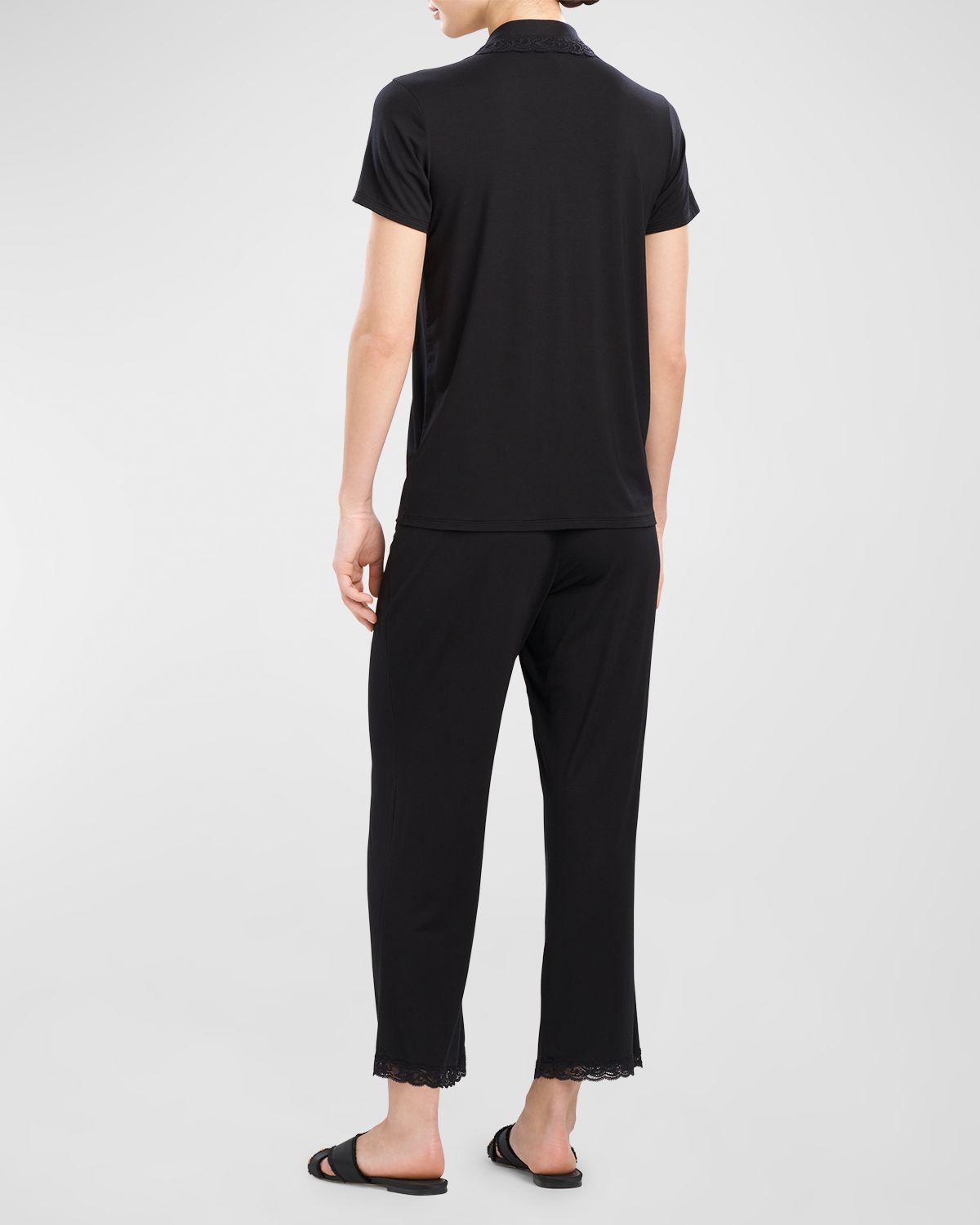 Natori Feathers Essentials Lace-Trim Jersey Pajama Set | Thumbnail 3