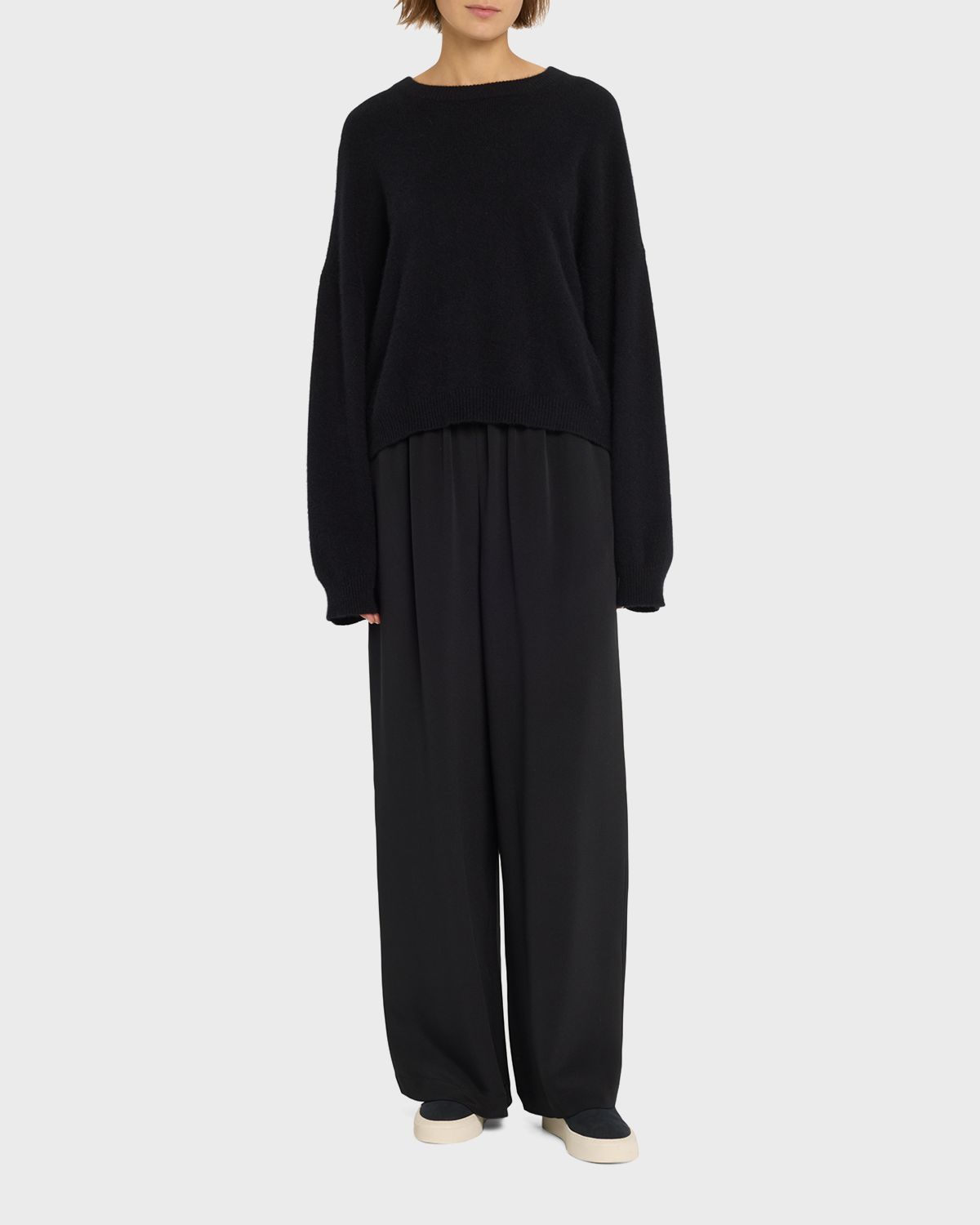 Eskandar Flared Midweight Crepe Trousers