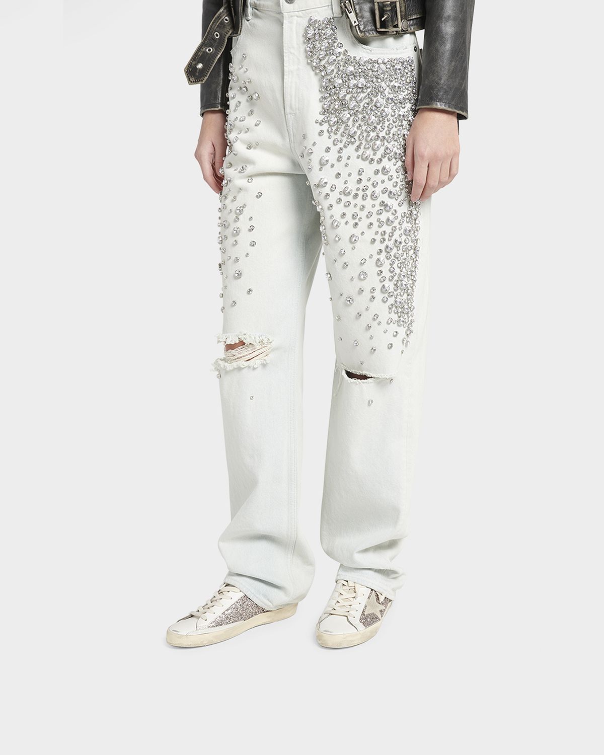 Golden Goose Superstar Leather Glitter Low-Top Sneakers