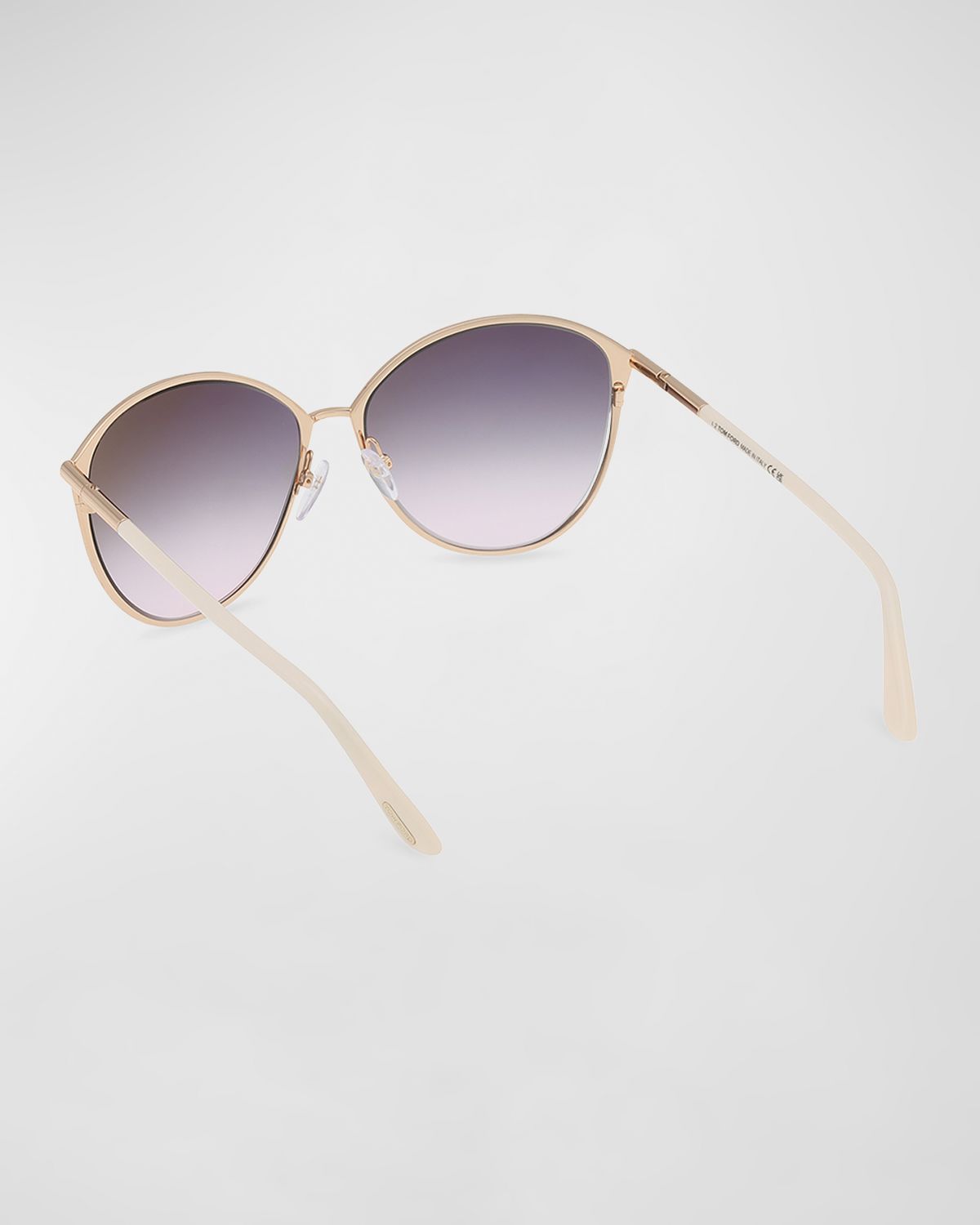 TOM FORD Penelope Gradient Acetate & Metal Round Sunglasses