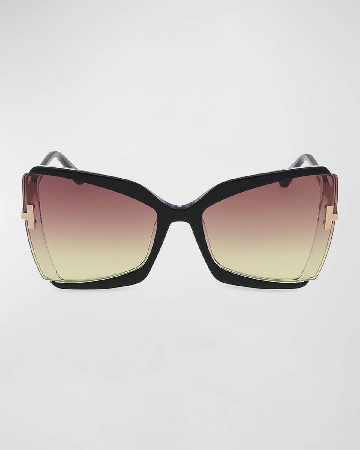 TOM FORD Gia Semi-Rimmed Acetate Butterfly Sunglasses | Thumbnail 6