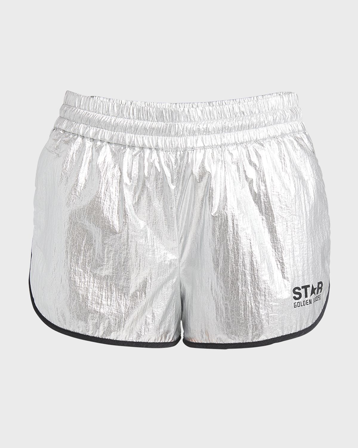 Golden Goose Star Diana Metallic Pull-On Logo Shorts