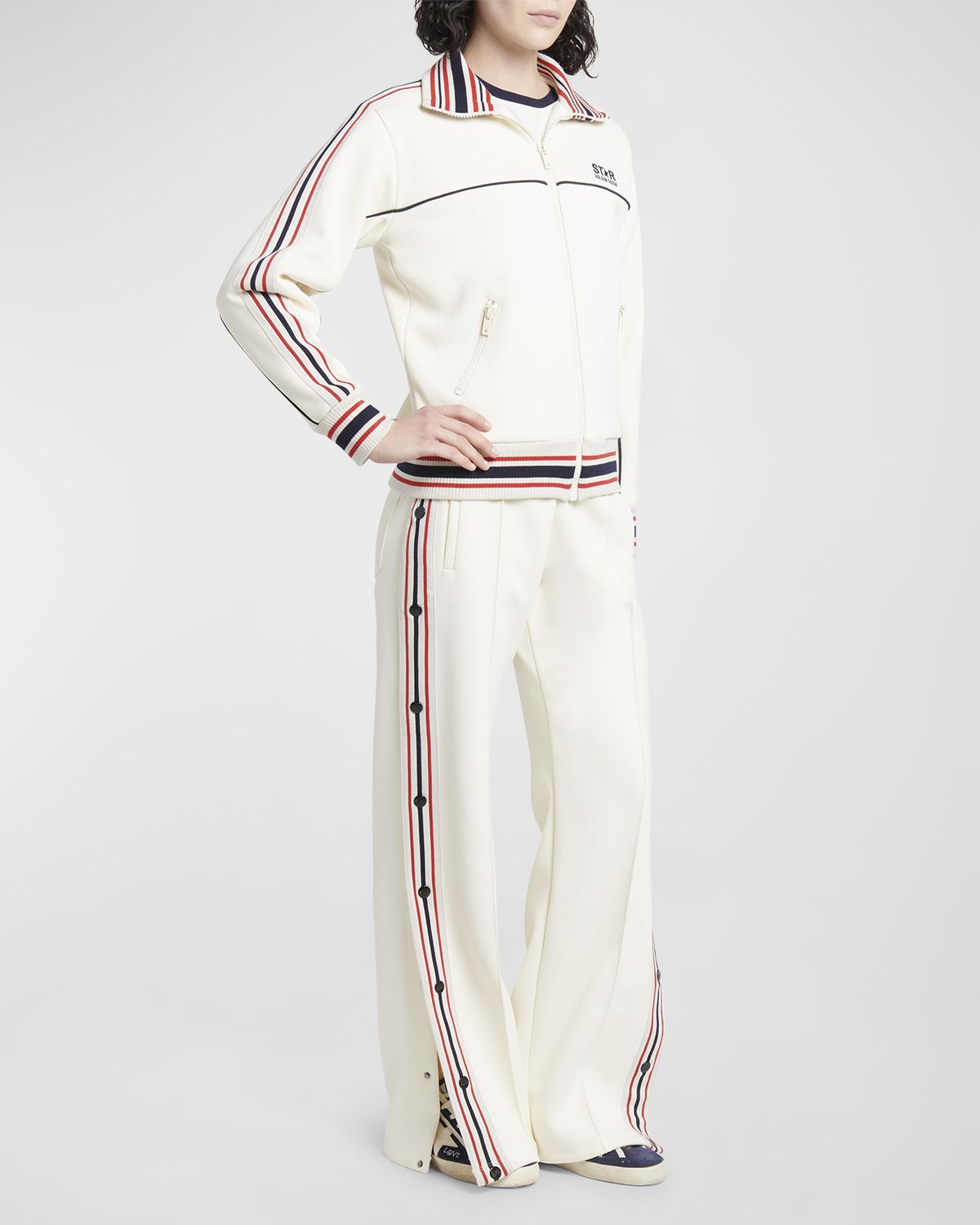 Golden Goose Star Zip-Front Logo Track Jacket