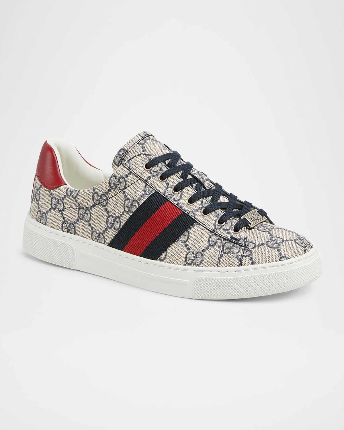 Gucci Ace Monogram Canvas Low-Top Sneakers