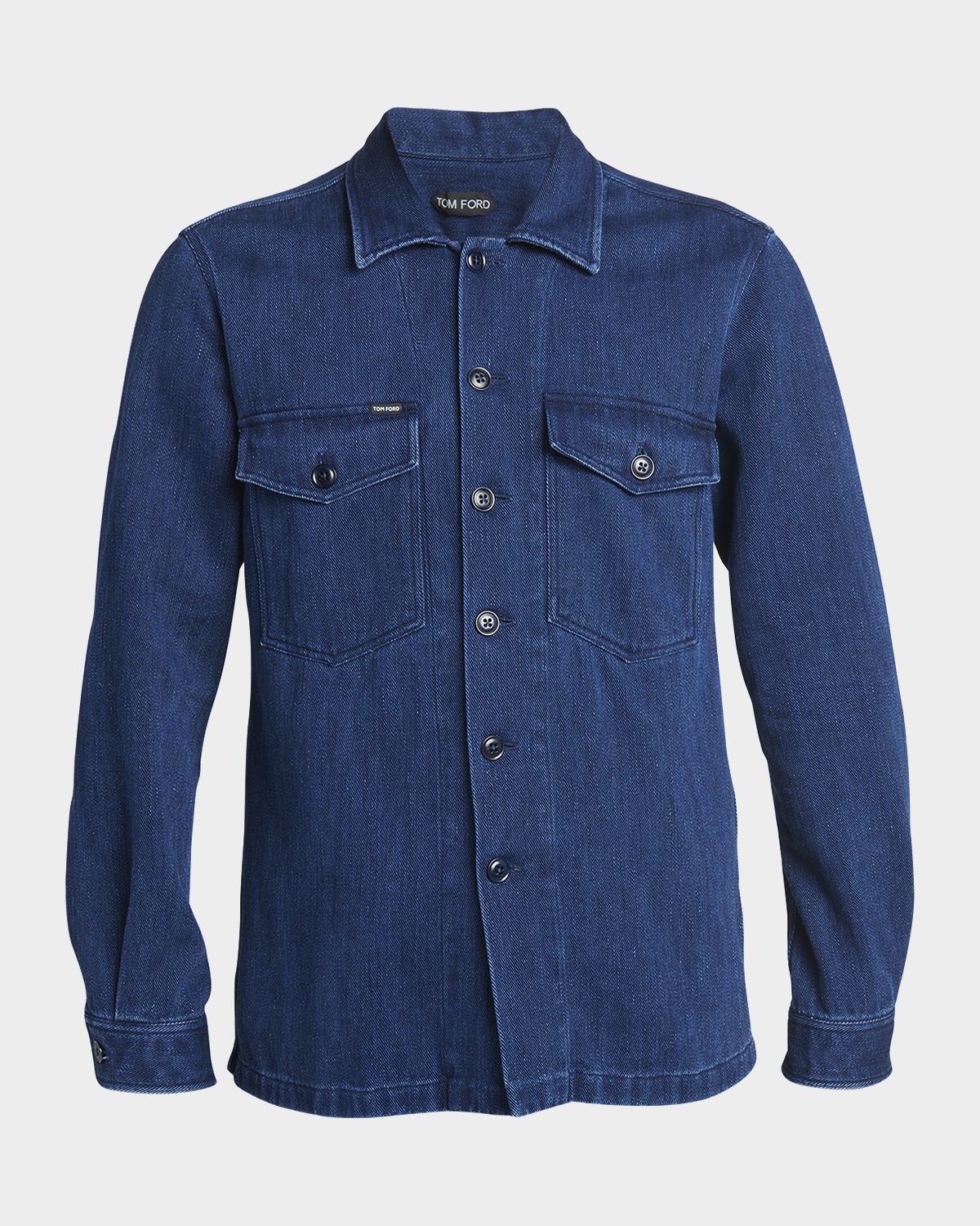 TOM FORD Men 's Dark Wash Denim Overshirt