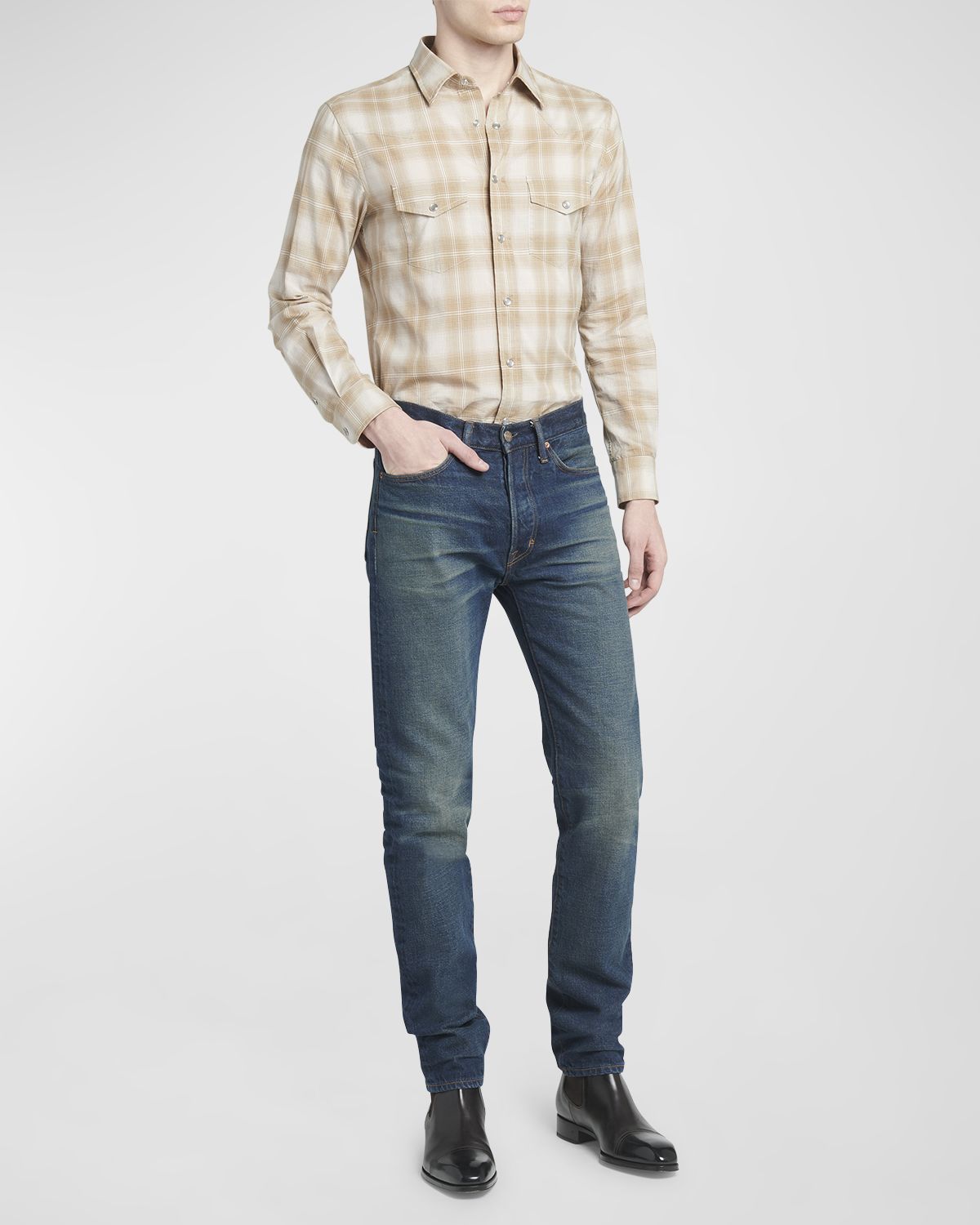 TOM FORD Men 's Selvedge Denim Slim-Leg Jeans