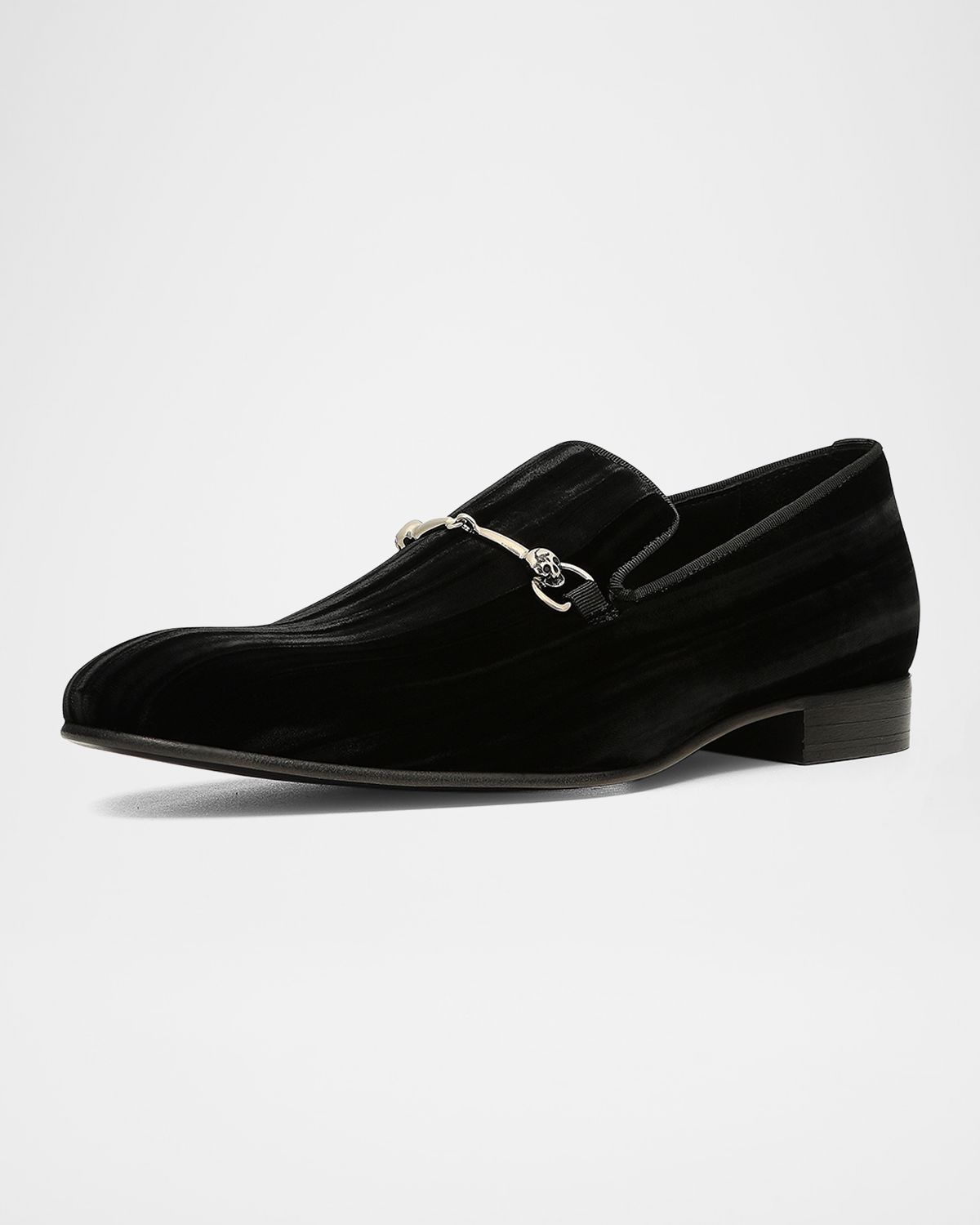 Donald Pliner Men 's Shawn Velvet Skull-Bit Loafers