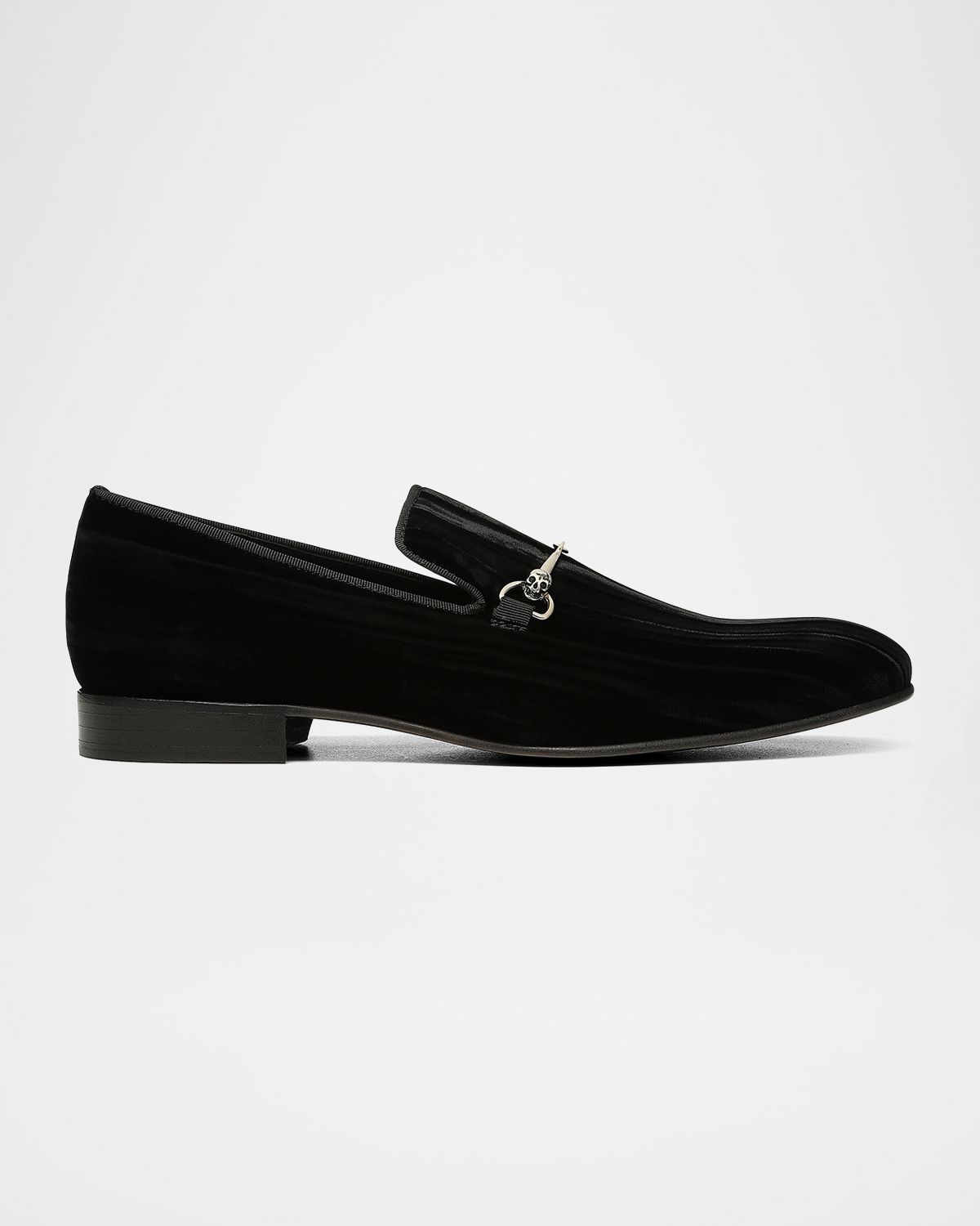 Donald Pliner Men 's Shawn Velvet Skull-Bit Loafers