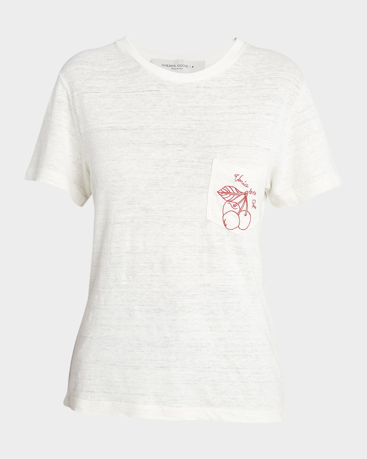 Golden Goose Journey Short-Sleeve Embroidered Pocket T-Shirt