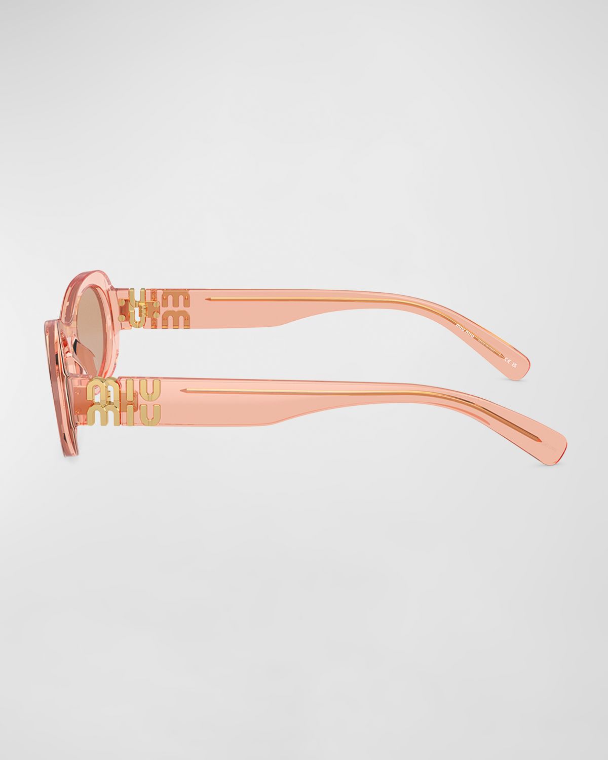Miu Miu Logo Acetate Oval Sunglasses