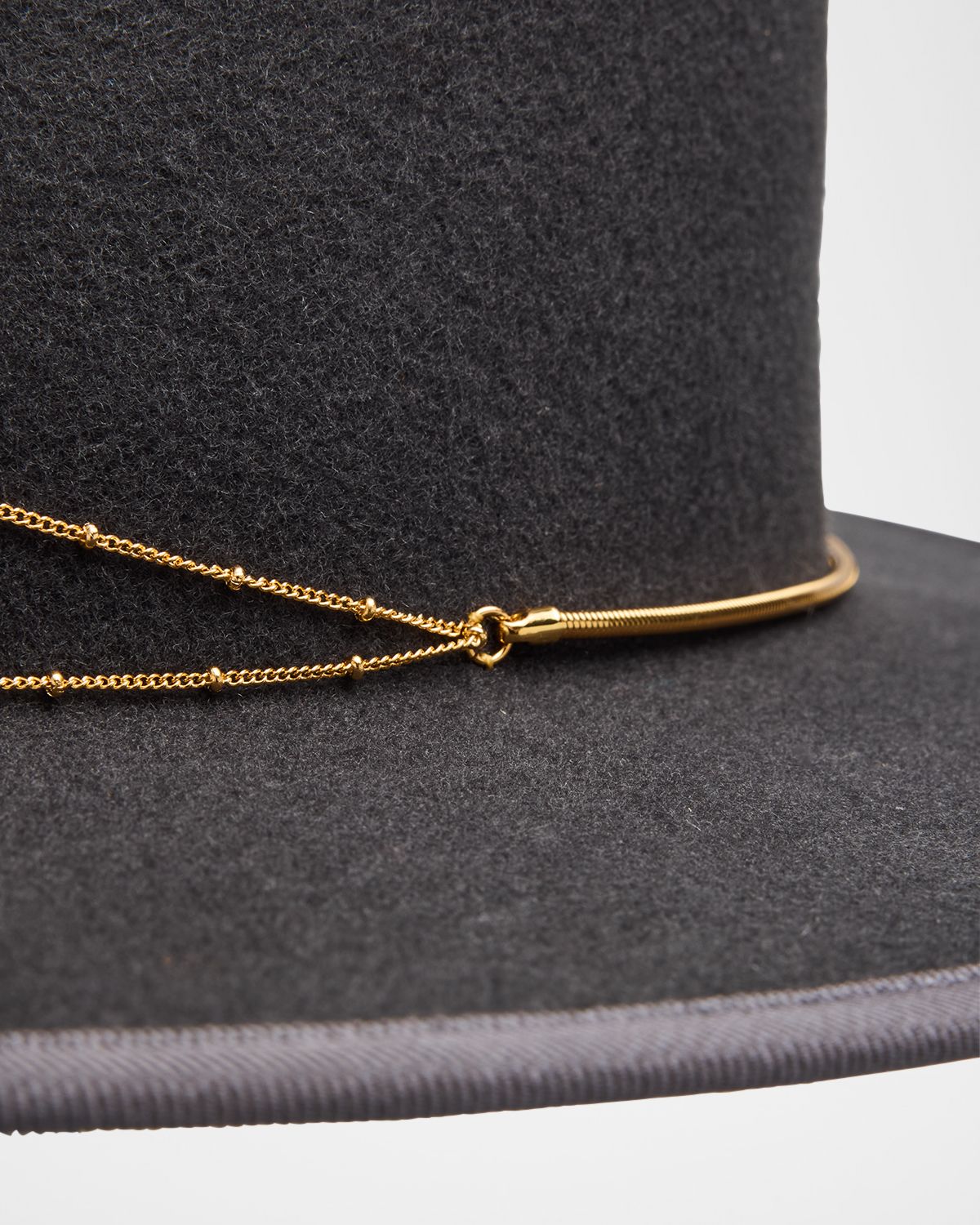 Van Palma Anna Draped Chain Merino Wool Fedora