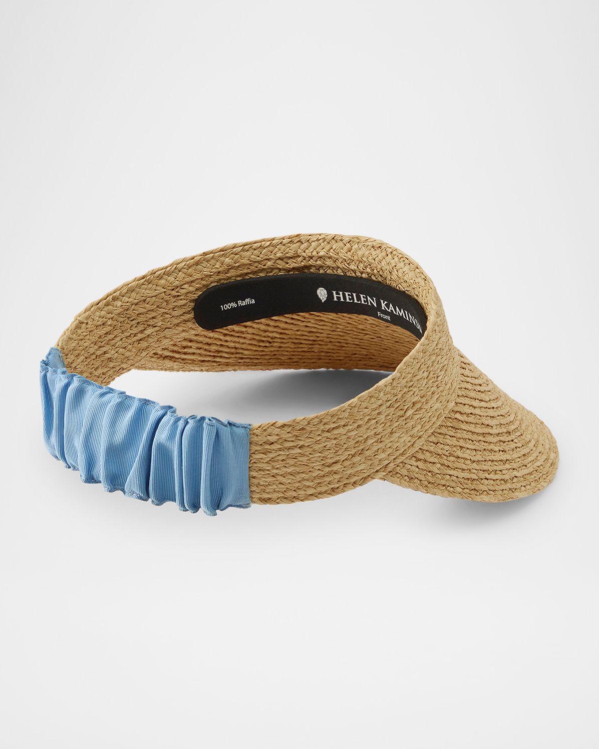 Helen Kaminski Medea Classic Straw & Ribbon Visor