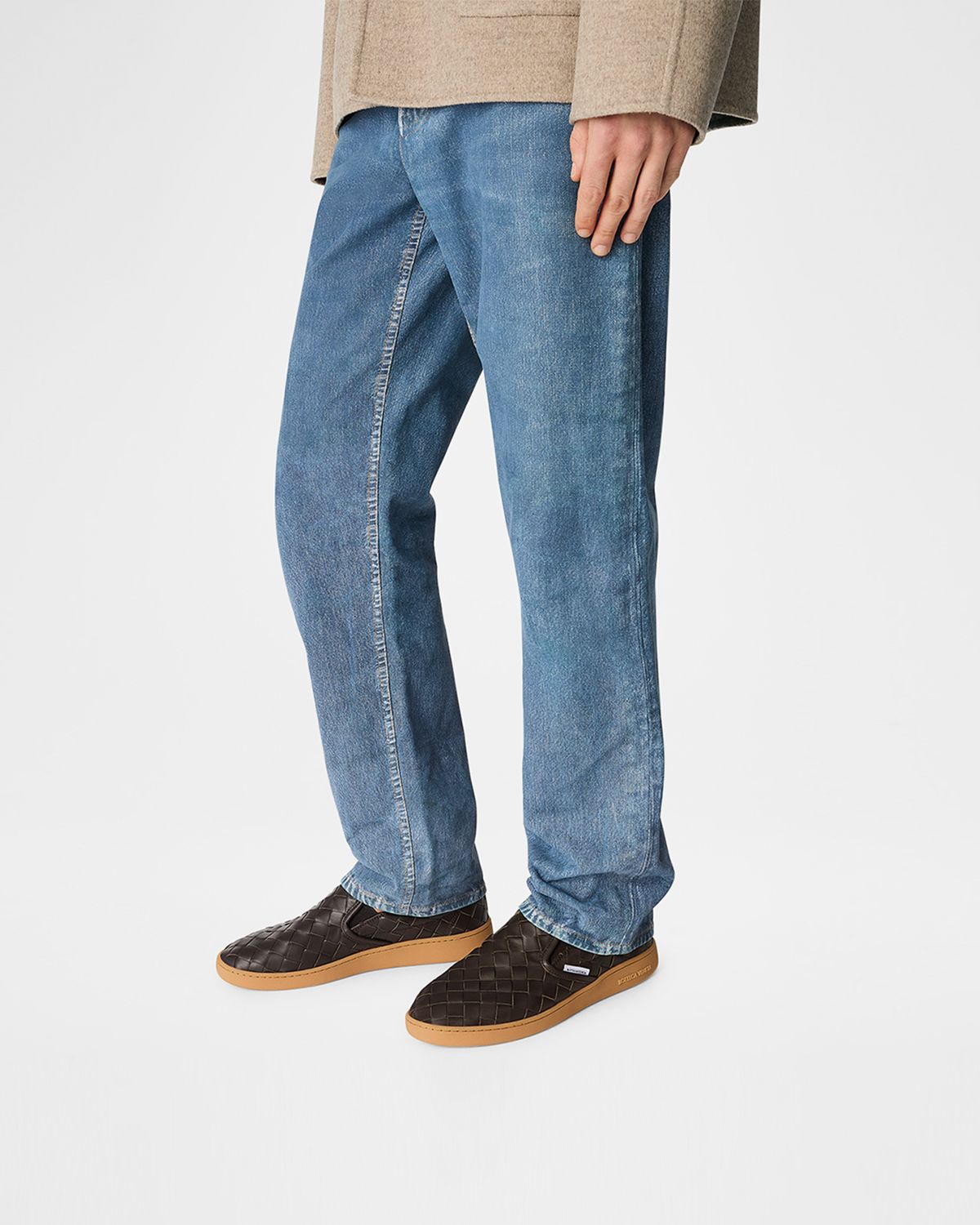 Bottega Veneta Men 's Sawyer Intrecciato Leather Slip-On Sneakers