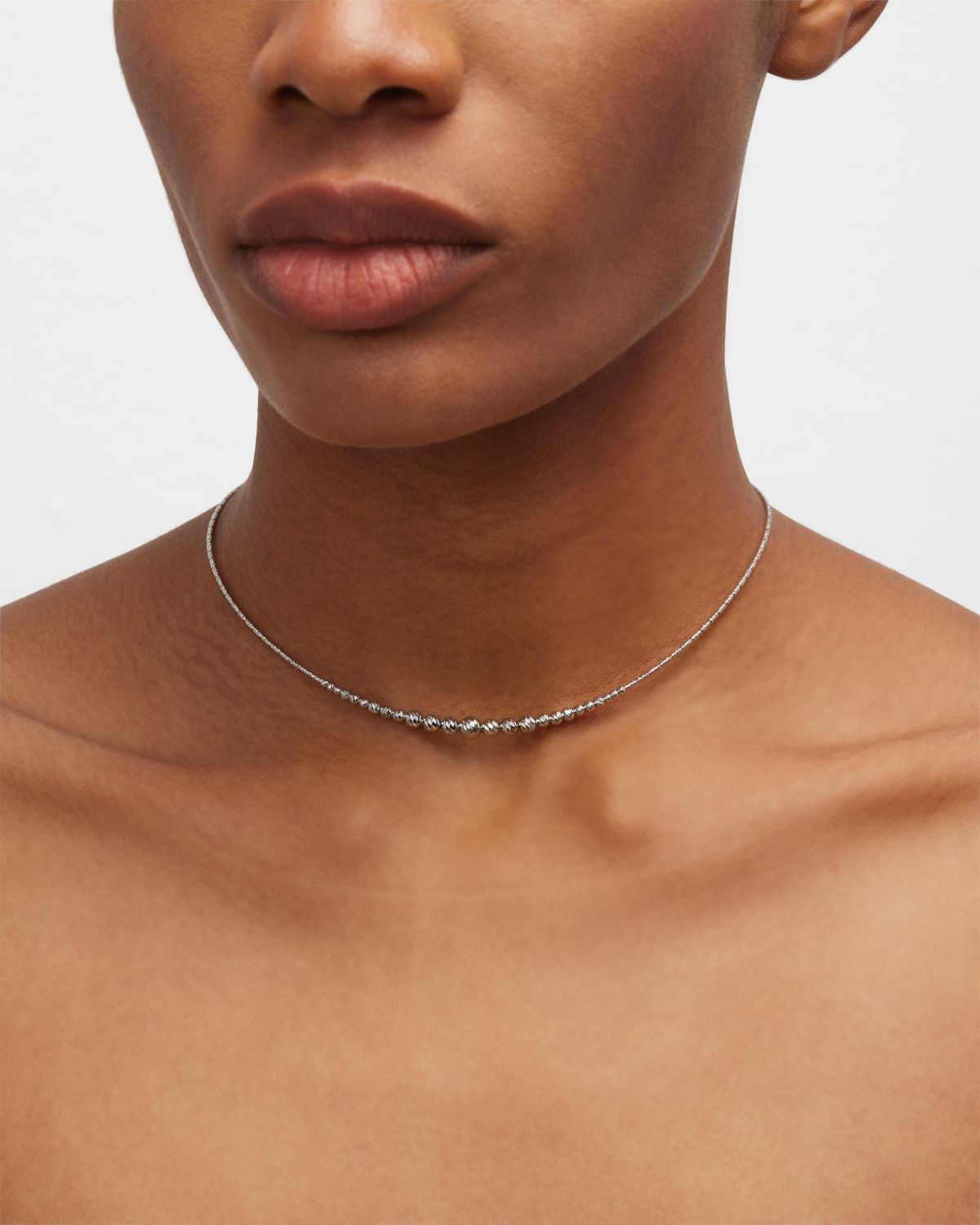 Platinum Born Platinum Graduated Ball Necklace