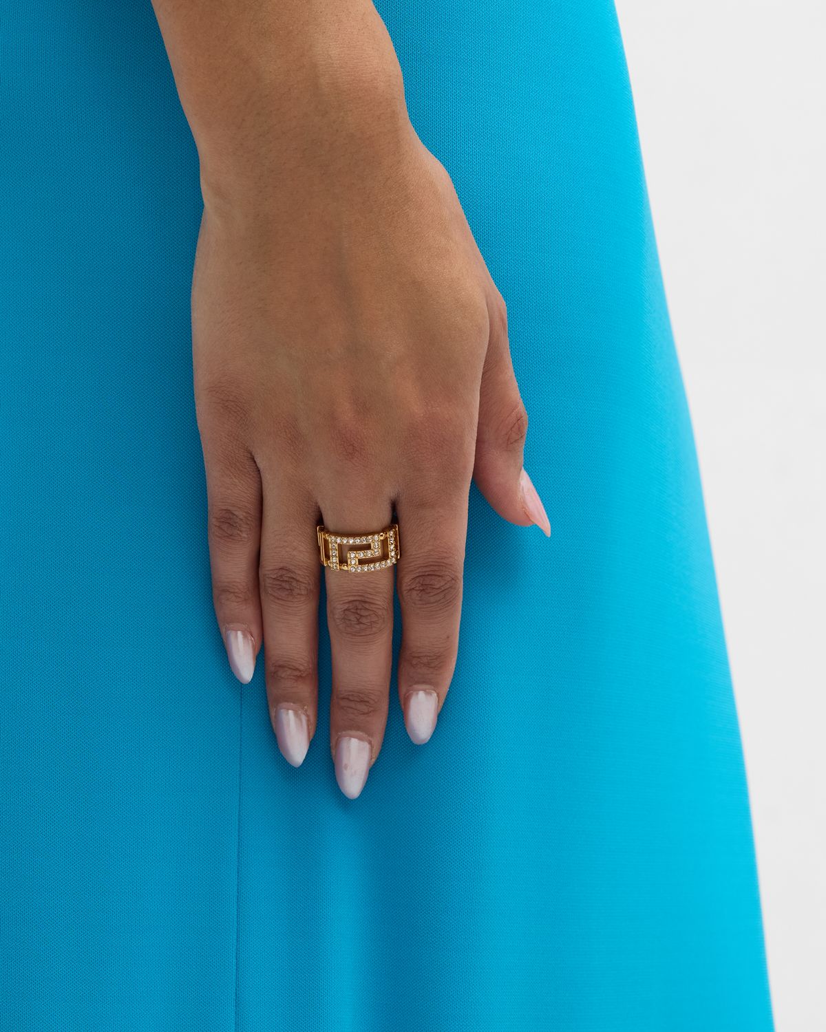 Versace La Greca Crystal Ring