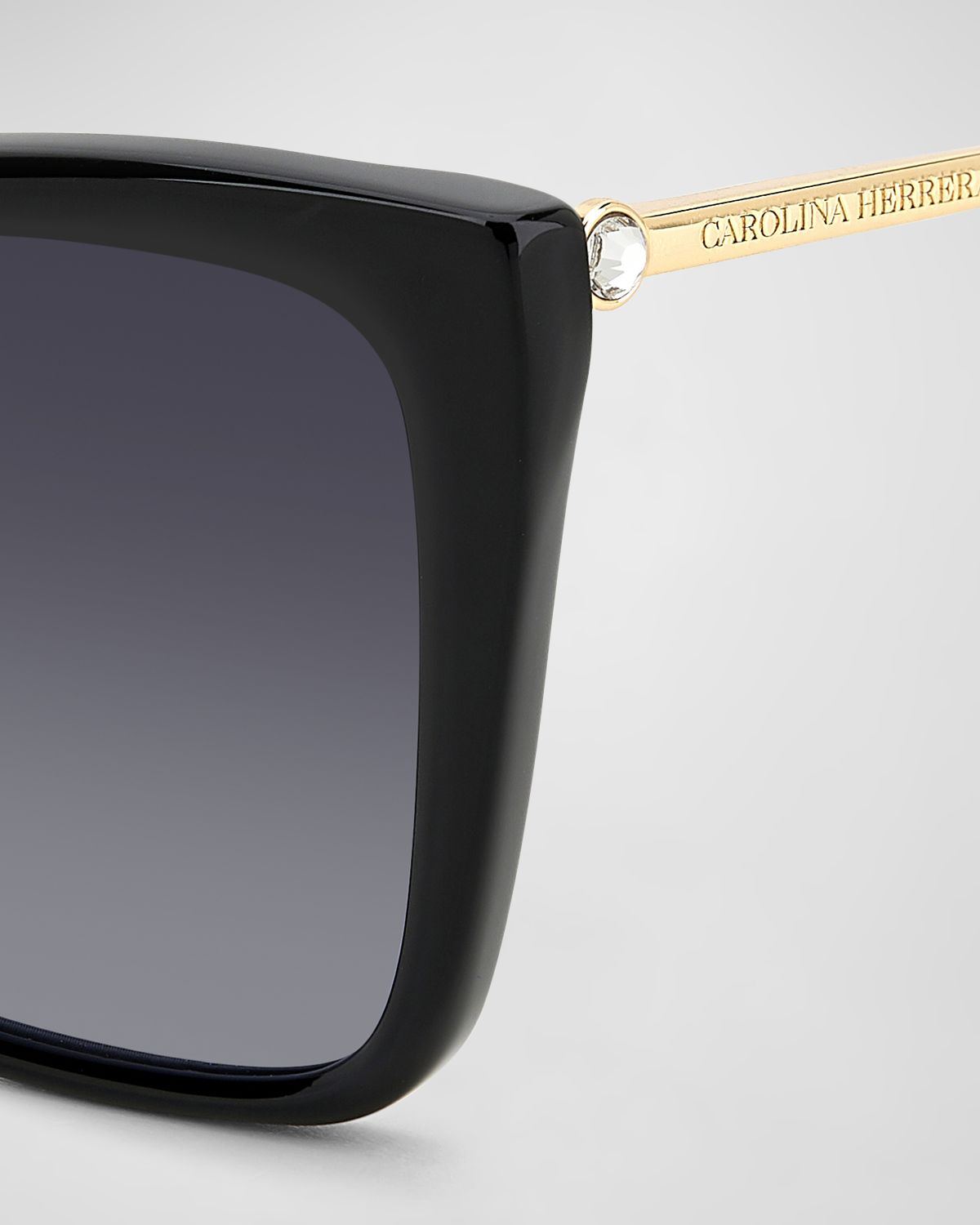 Carolina Herrera Embellished Patterned Mixed-Media Cat-Eye Sunglasses