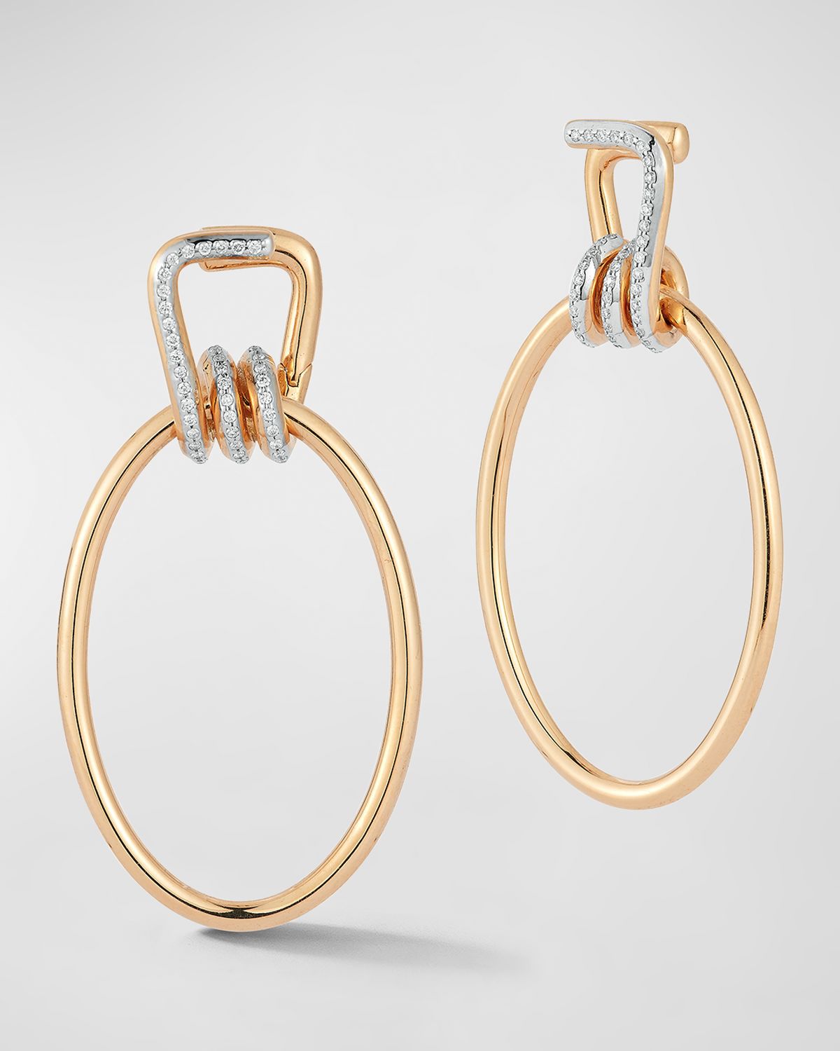 Walters Faith Huxley 18k Rose Gold Diamond Elongated Coil Link Earrings