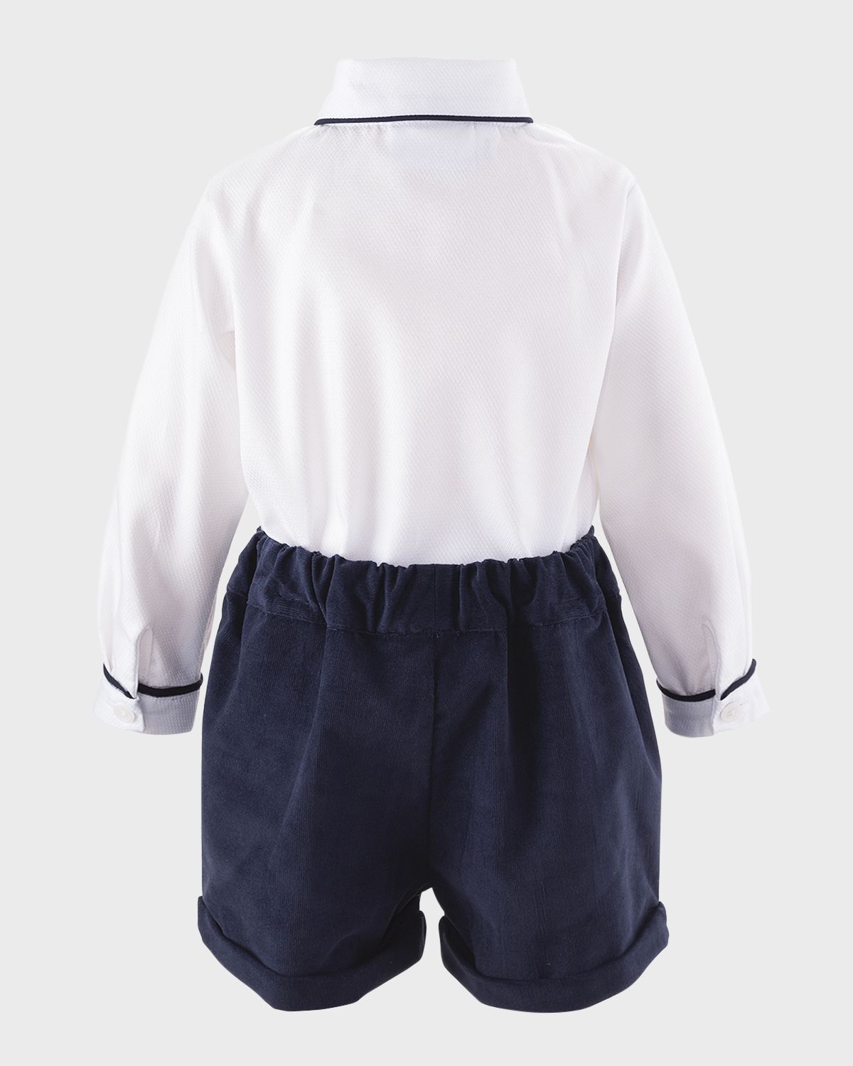 Rachel Riley Boy 's Corduroy Shorts & Shirt Set, Size 6M-4