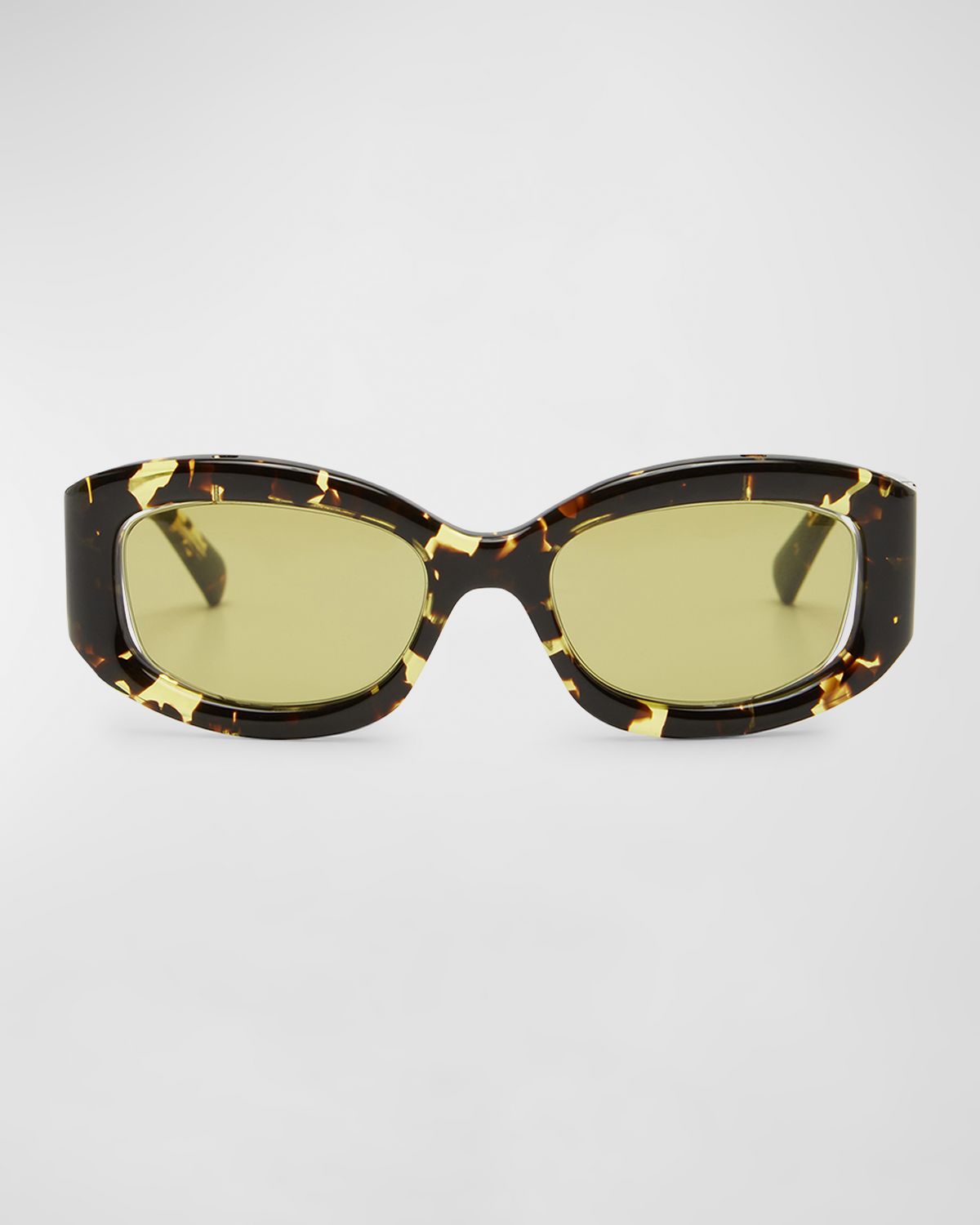 Christopher Esber Davies Cut-Out Acetate Rectangle Sunglasses