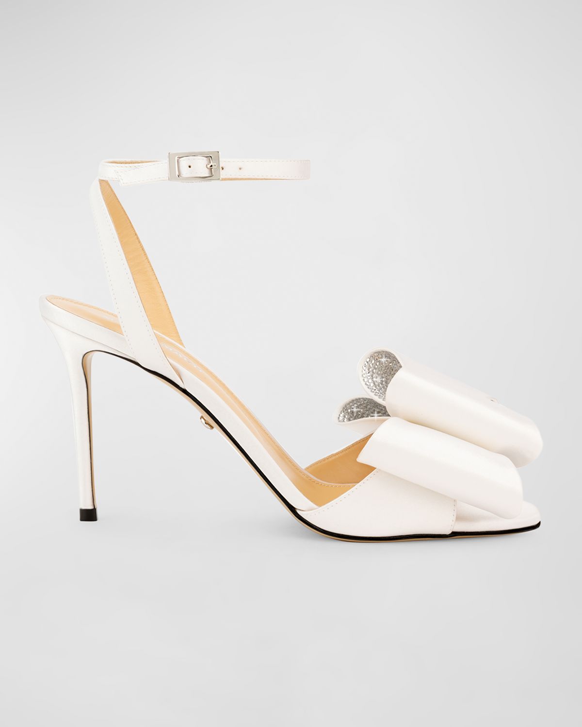 MACH & MACH Cadeau Satin Bow Ankle-Strap Sandals