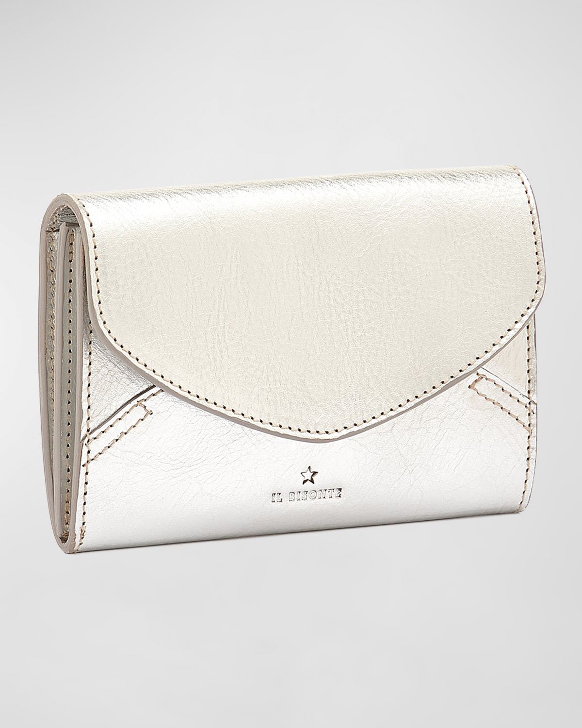 Il Bisonte Esperia Medium Metallic Leather Wallet