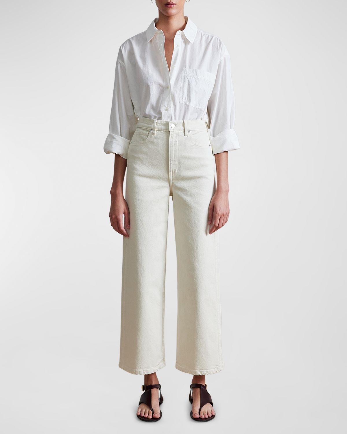 Apiece Apart Merida Cropped Straight-Leg Denim Jeans